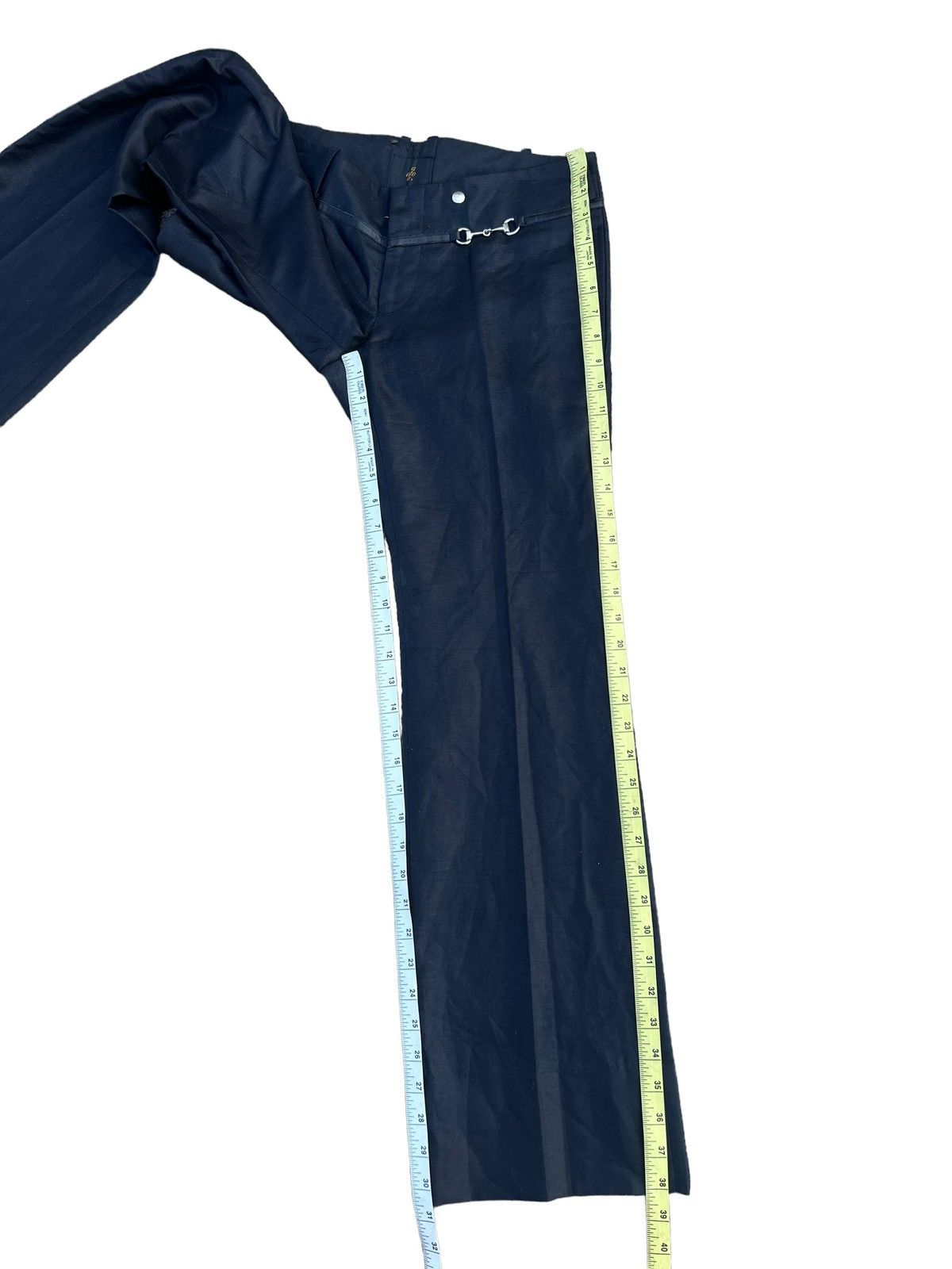 ato ATO Japan Blue Black Linen Boot Cut Trouser Pant Low Rise Size US 29 - 5 Thumbnail