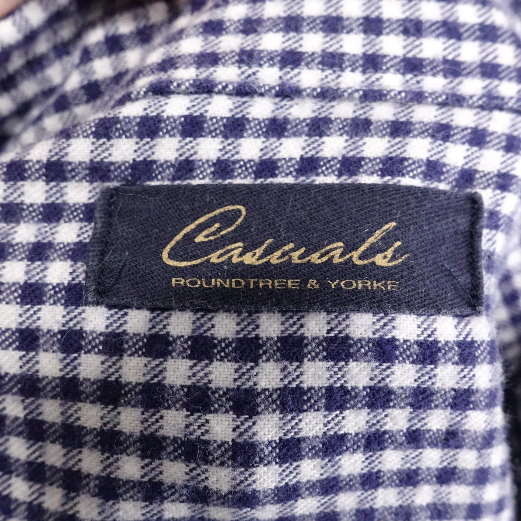 Roundtree & Yorke Roundtree & Yorke Mens Shirt 3XL Casual Flannel Long Sleeve Blue White Check Button-Down Big & Tall Size US XXL / EU 58 / 5 - 6 Thumbnail
