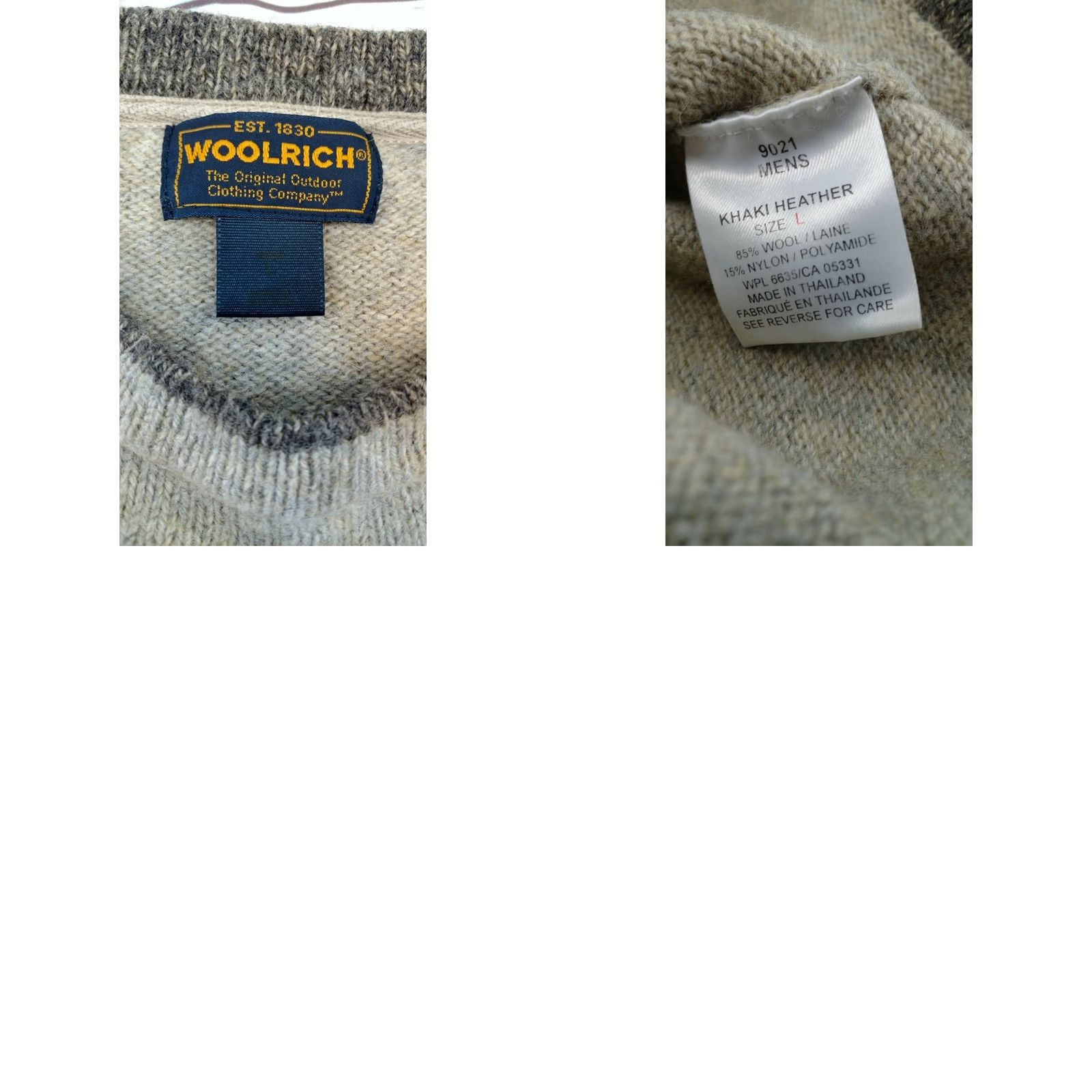 Vintage WOOLRICH Men's Wool Blend Sweater Size L Khaki Heather Pullover Size US L / EU 52-54 / 3 - 8 Thumbnail