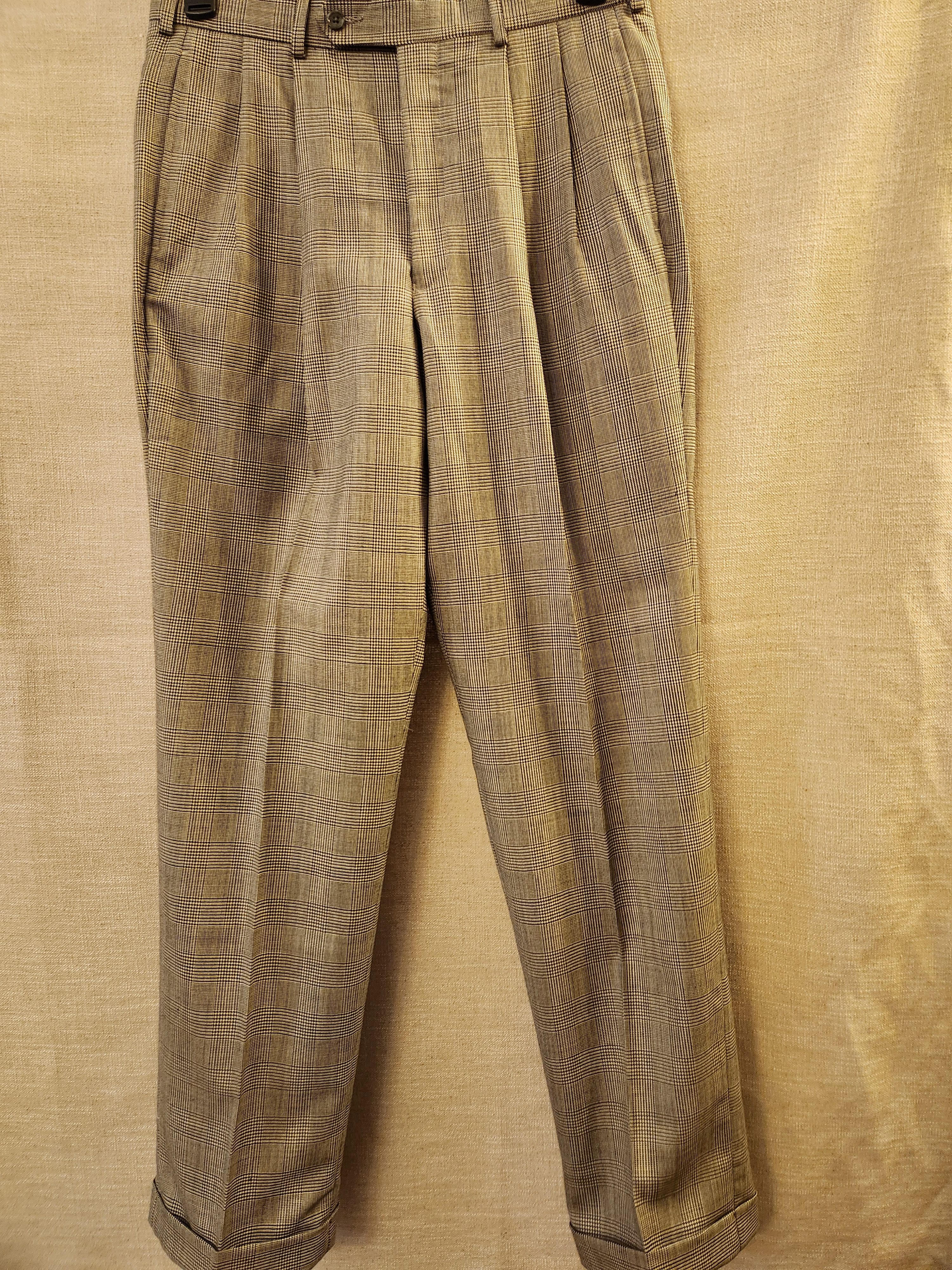 Other 100% Wool Men's Glen Plaid Dress Pants Size US 33 - 1 Thumbnail