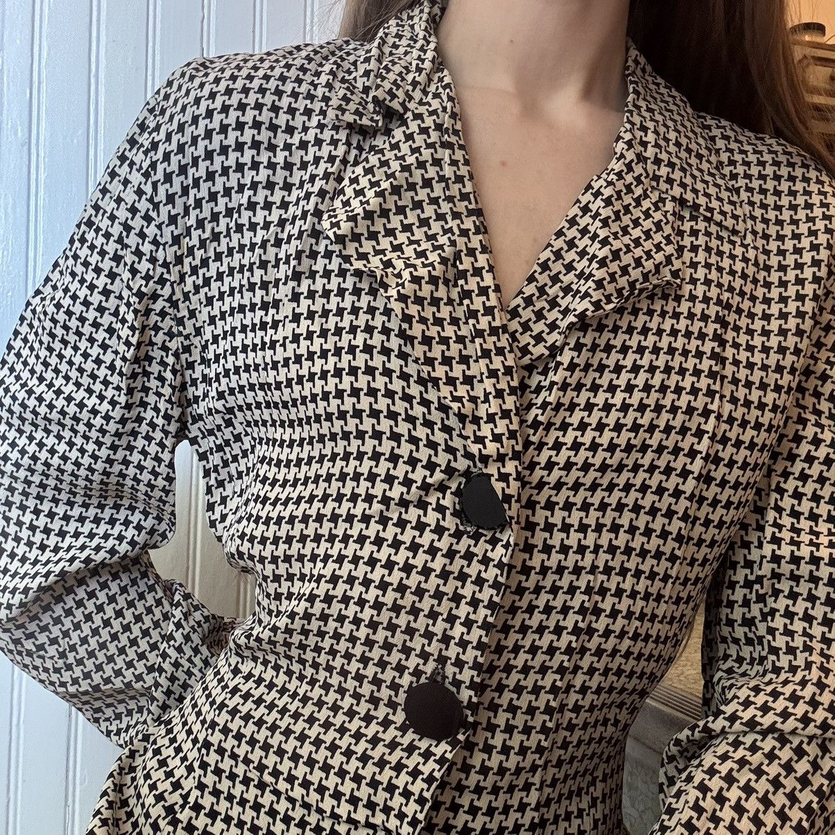 Ann Taylor Vintage 90s Ann Taylor Houndstooth Long Sleeve Dress 4 Size S / US 4 / IT 40 - 10 Thumbnail