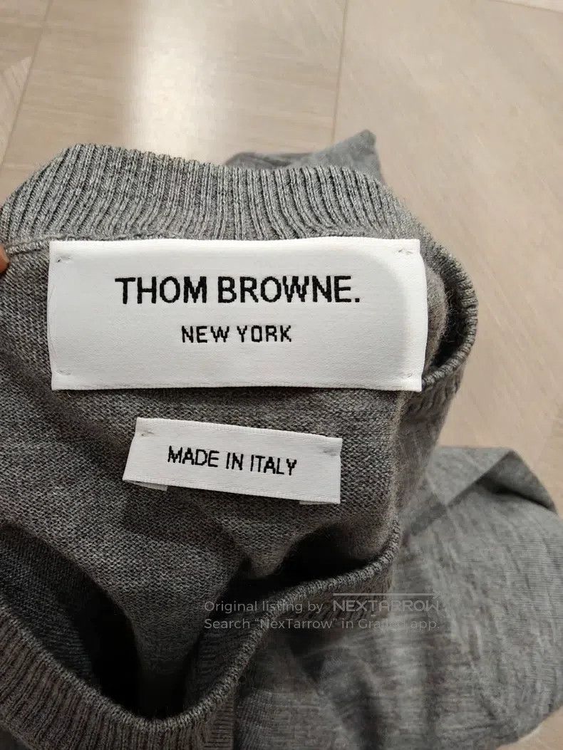 Thom Browne Thom Browne Knitted gray wool hoodie Size US L / EU 52-54 / 3 - 4 Thumbnail