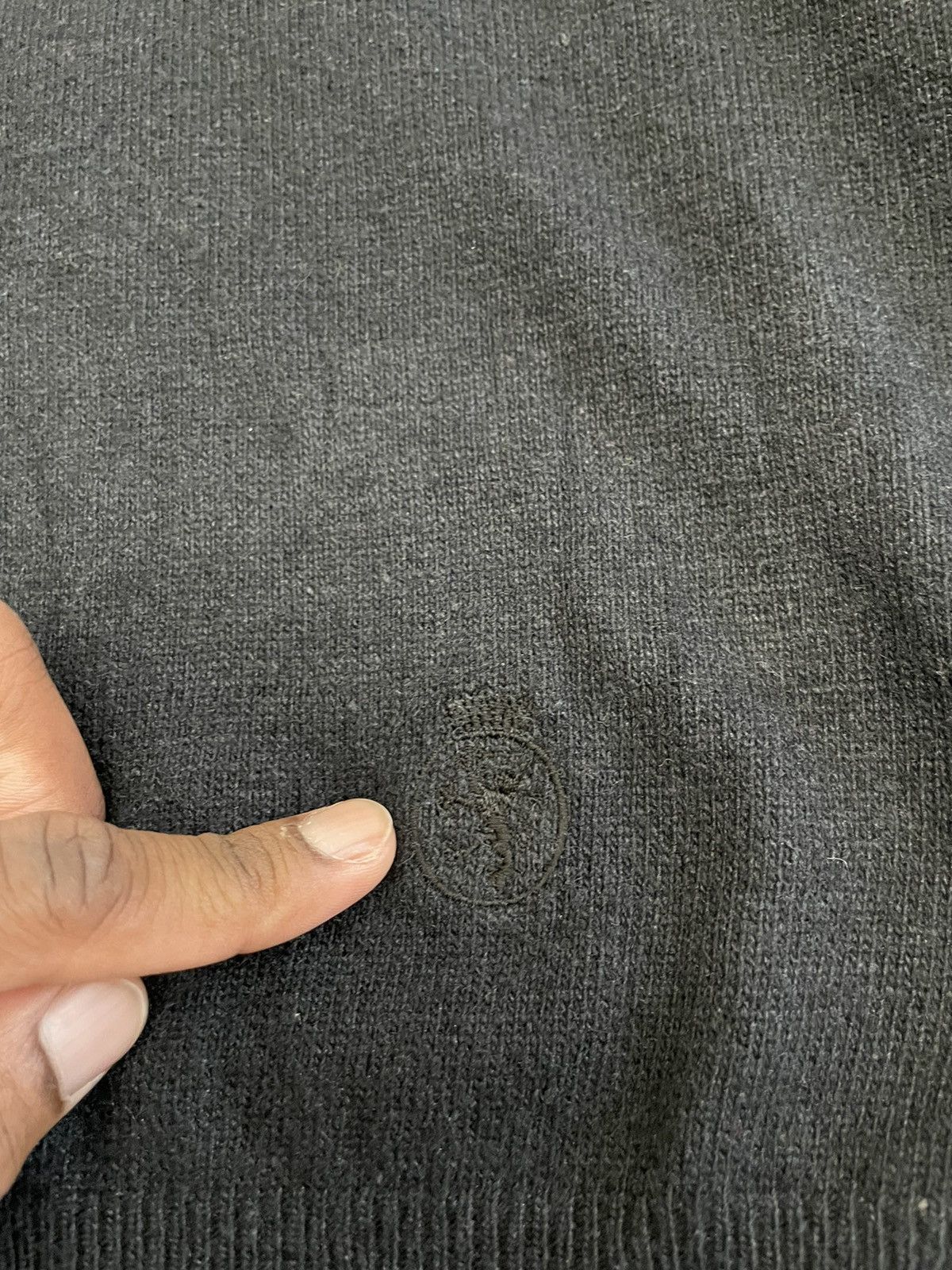 Vintage Vintage 80s 90s Knitted Black Polo Tommy Sweater Rugby Size US S / EU 44-46 / 1 - 7 Thumbnail