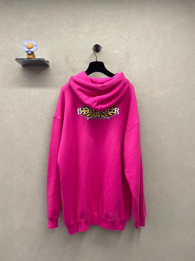 Balenciaga Balenciaga Pink Hooded Drawstring Sweatshirt Size S Size US S / EU 44-46 / 1 - 3 Thumbnail