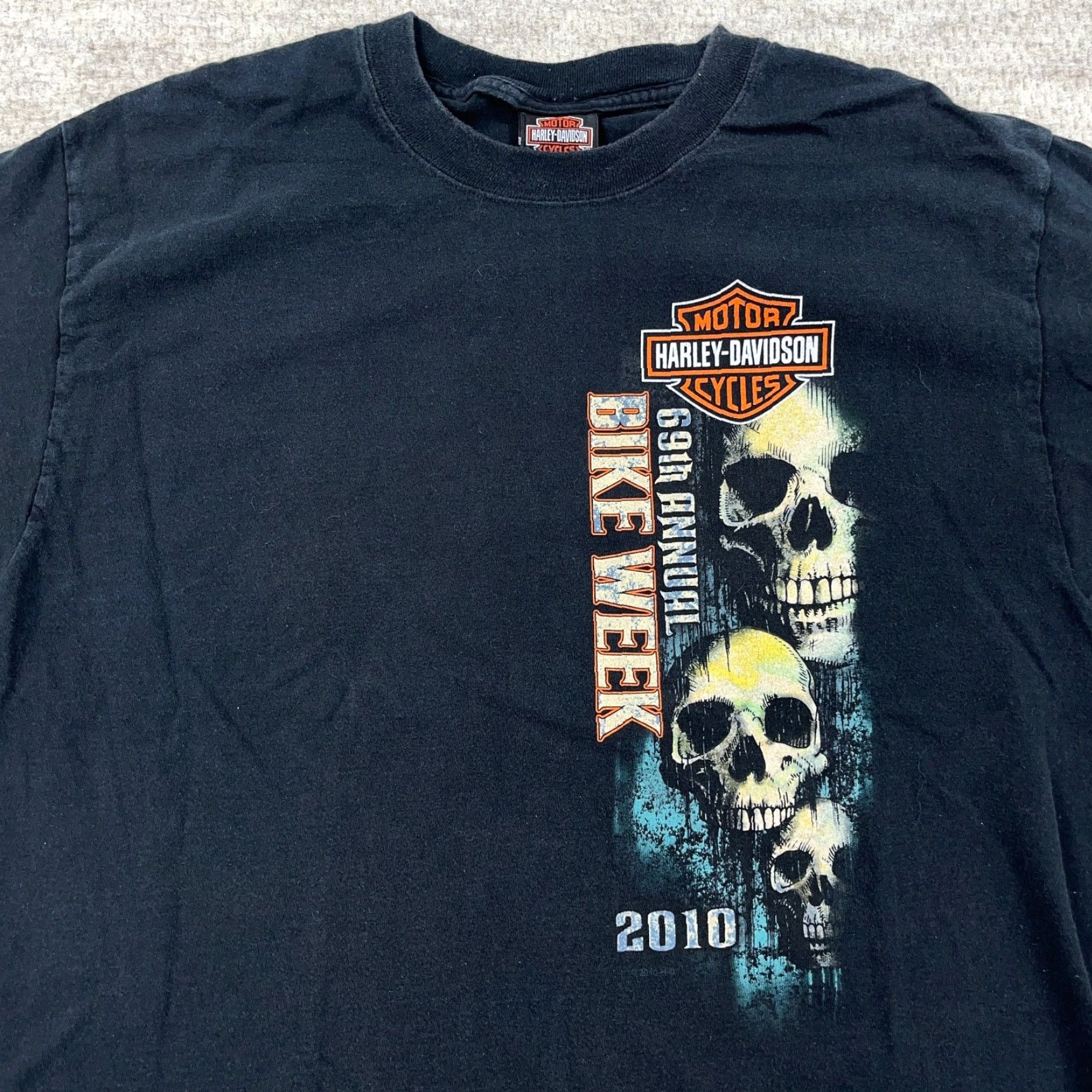 Harley Davidson VINTAGE Harley-Davidson Shirt Men L Black Graphic Print Short Sleeve Crew Neck 80s Biker Daytona Mens Size US L / EU 52-54 / 3 - 3 Thumbnail