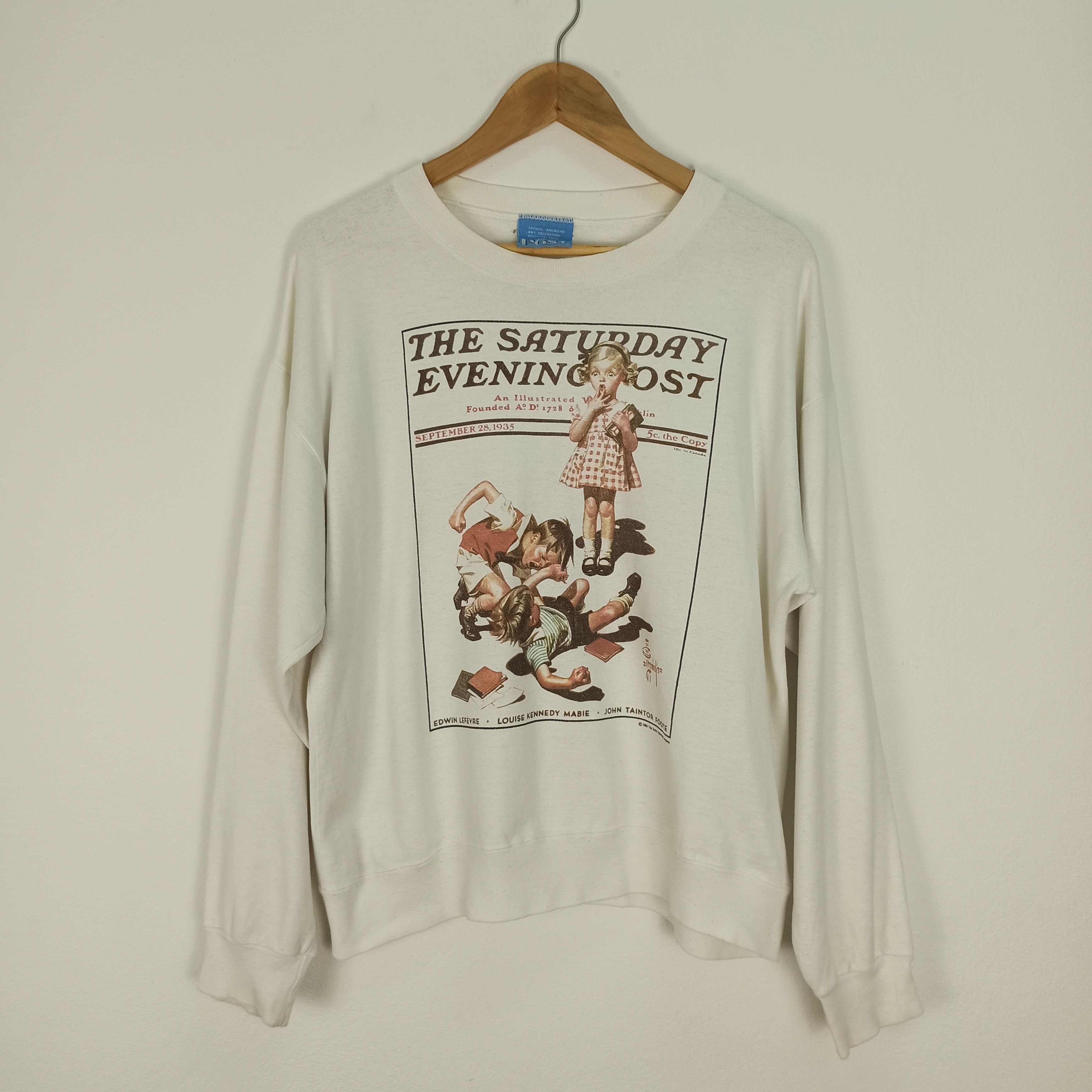 Arts & Science Vintage 90s The Saturday Evening POST sweatshirt Size US L / EU 52-54 / 3 - 1 Thumbnail