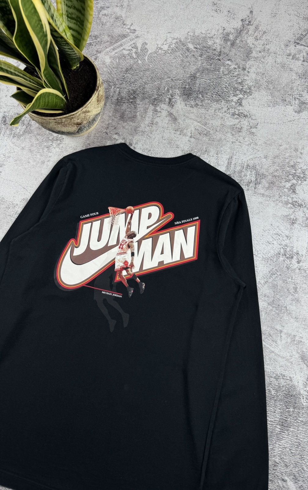 Nike Air Michael Jordan Jump Man Basketball Longsleeve T Shirt Tee Size US L / EU 52-54 / 3 - 5 Thumbnail