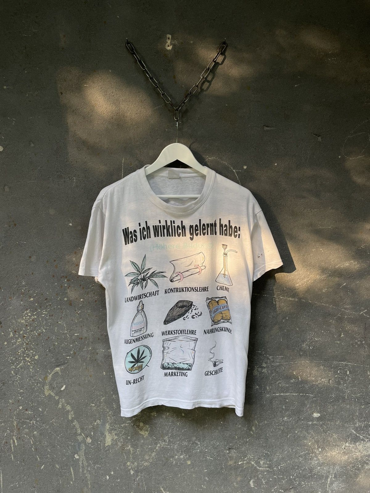 Vintage 90s Weed Tees Alcohol Humor School Humor T shirt Size US XL / EU 56 / 4 - 1 Thumbnail