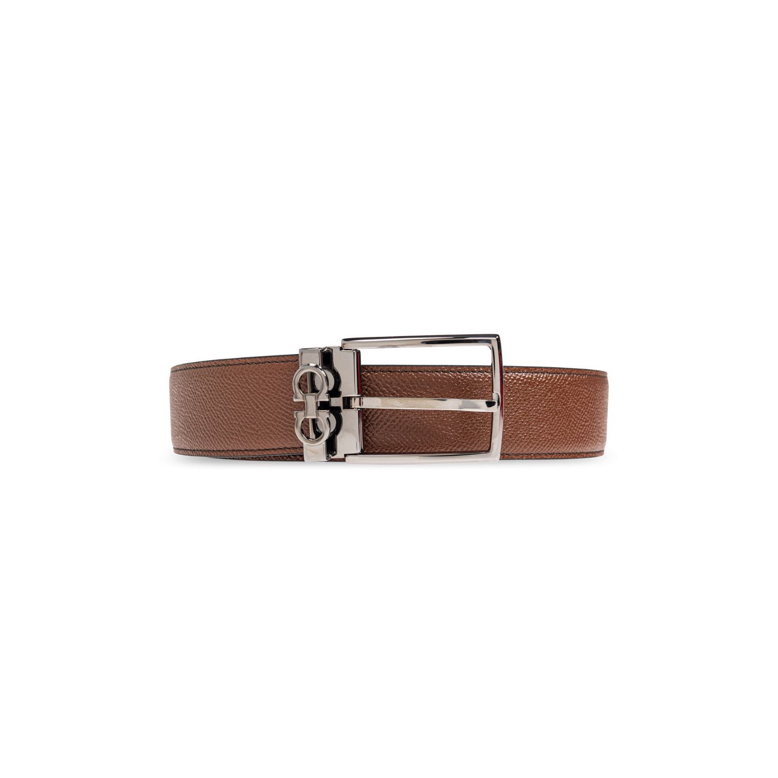 Salvatore Ferragamo FERRAGAMO Brown Double Adjustable Double-Sided Strap Belt Ne Size ONE SIZE - 1 Thumbnail