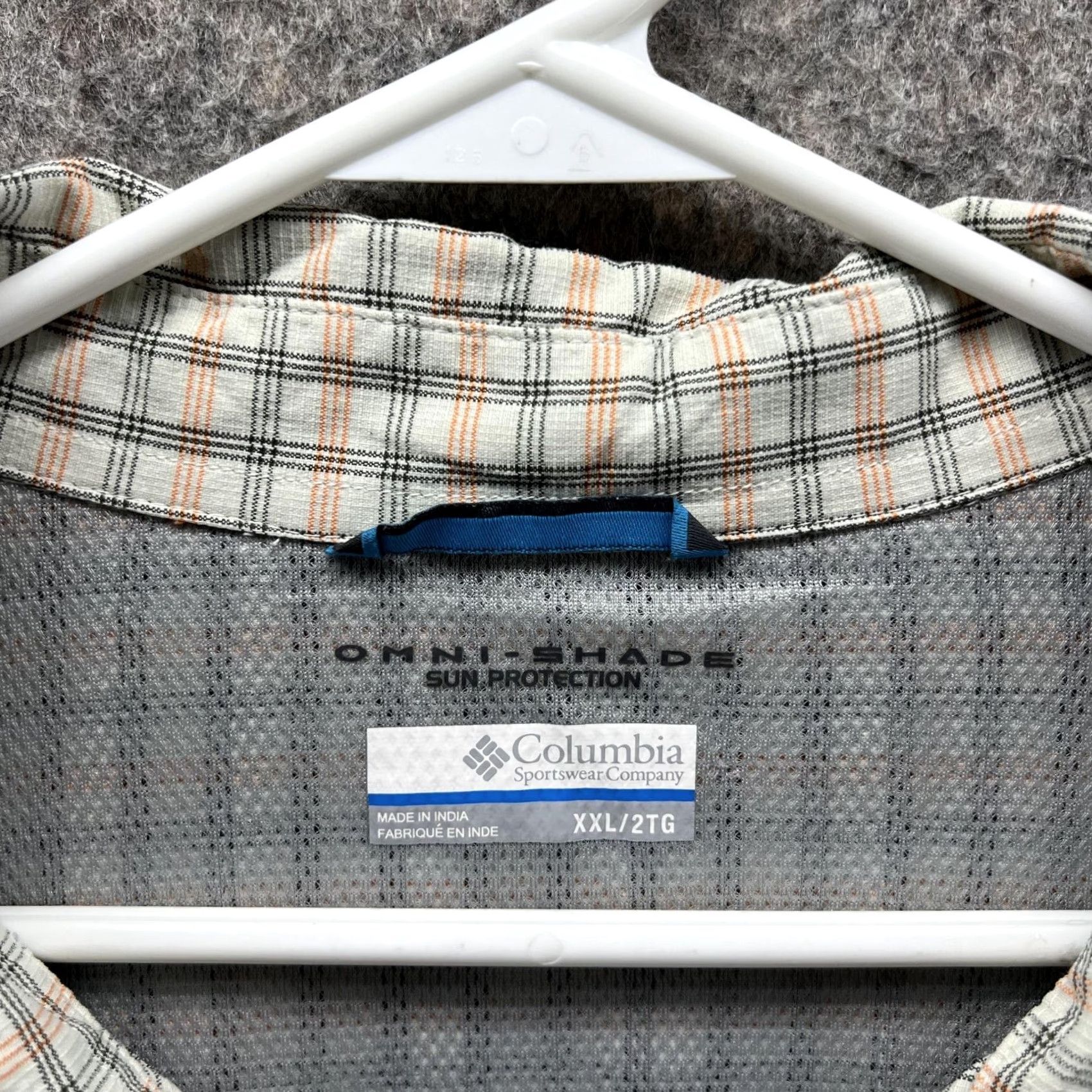 Vintage Columbia Shirt Men XXL White Casual Button-Up Preppy Omni Shade Sun Protection Shirt Men XXL White Plaid Button-Down Short Sleeve All Seasons Size US XXL / EU 58 / 5 - 5 Thumbnail