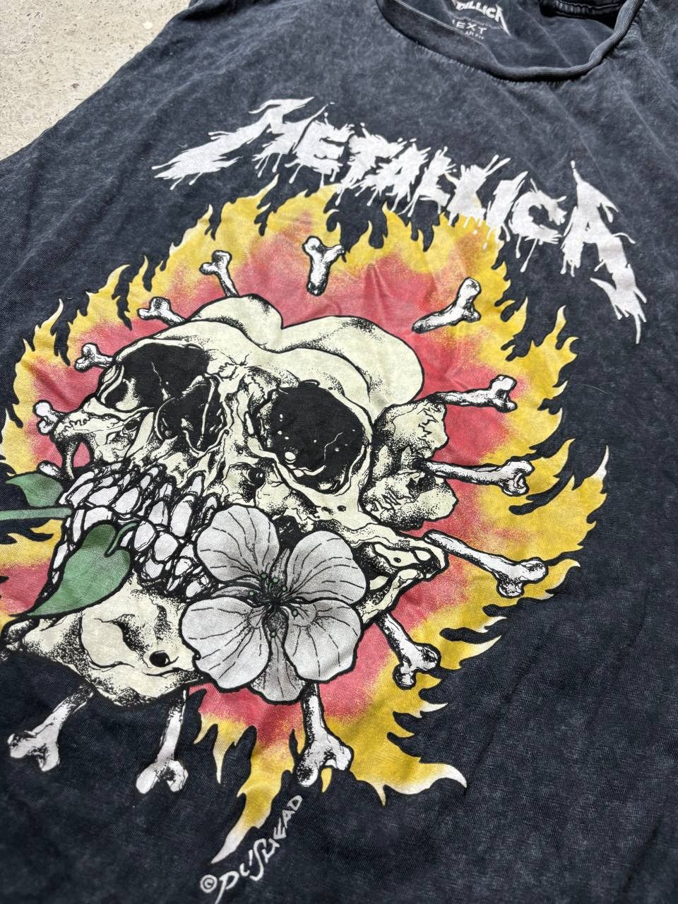 Band Tees × Metallica Metallica Next Pushead Skull Flame Logo Button Up Shirt Size US XL / EU 56 / 4 - 2 Thumbnail