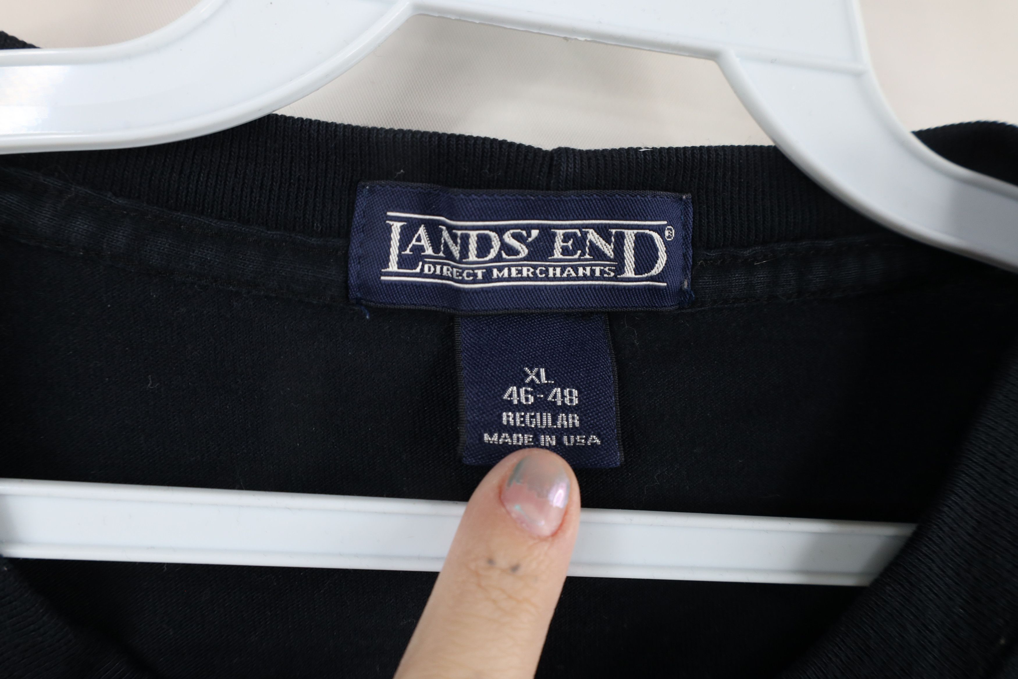 Lands' End × Vintage Vintage 90s Lands End Long Sleeve T-Shirt Black Cotton USA Size US XL / EU 56 / 4 - 6 Thumbnail