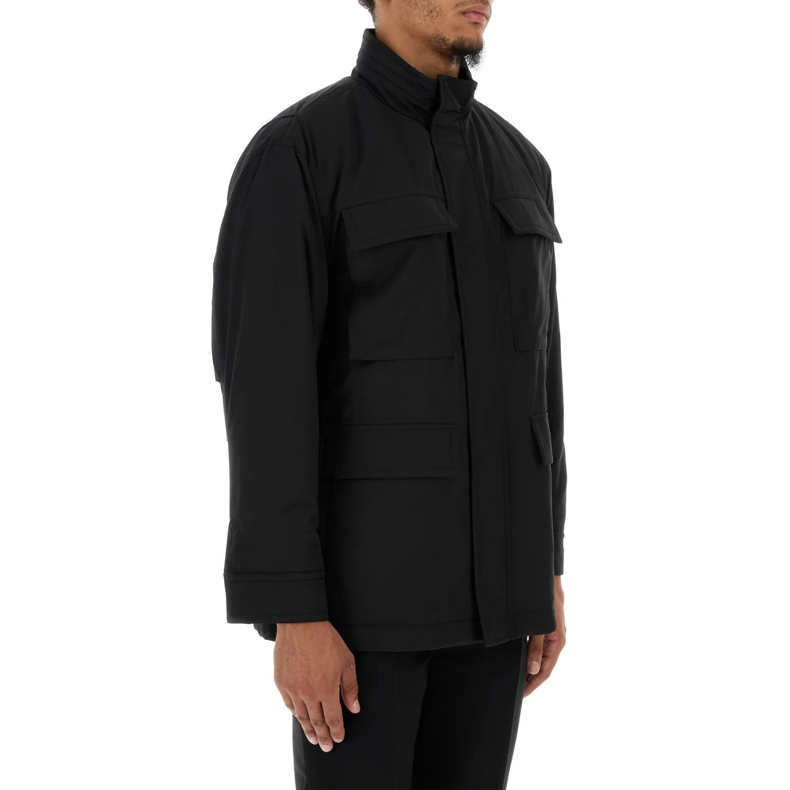 Salvatore Ferragamo FERRAGAMO Black Wool Blend Padded Jacket New & Authentic (Me Size US M / EU 48-50 / 2 - 3 Thumbnail