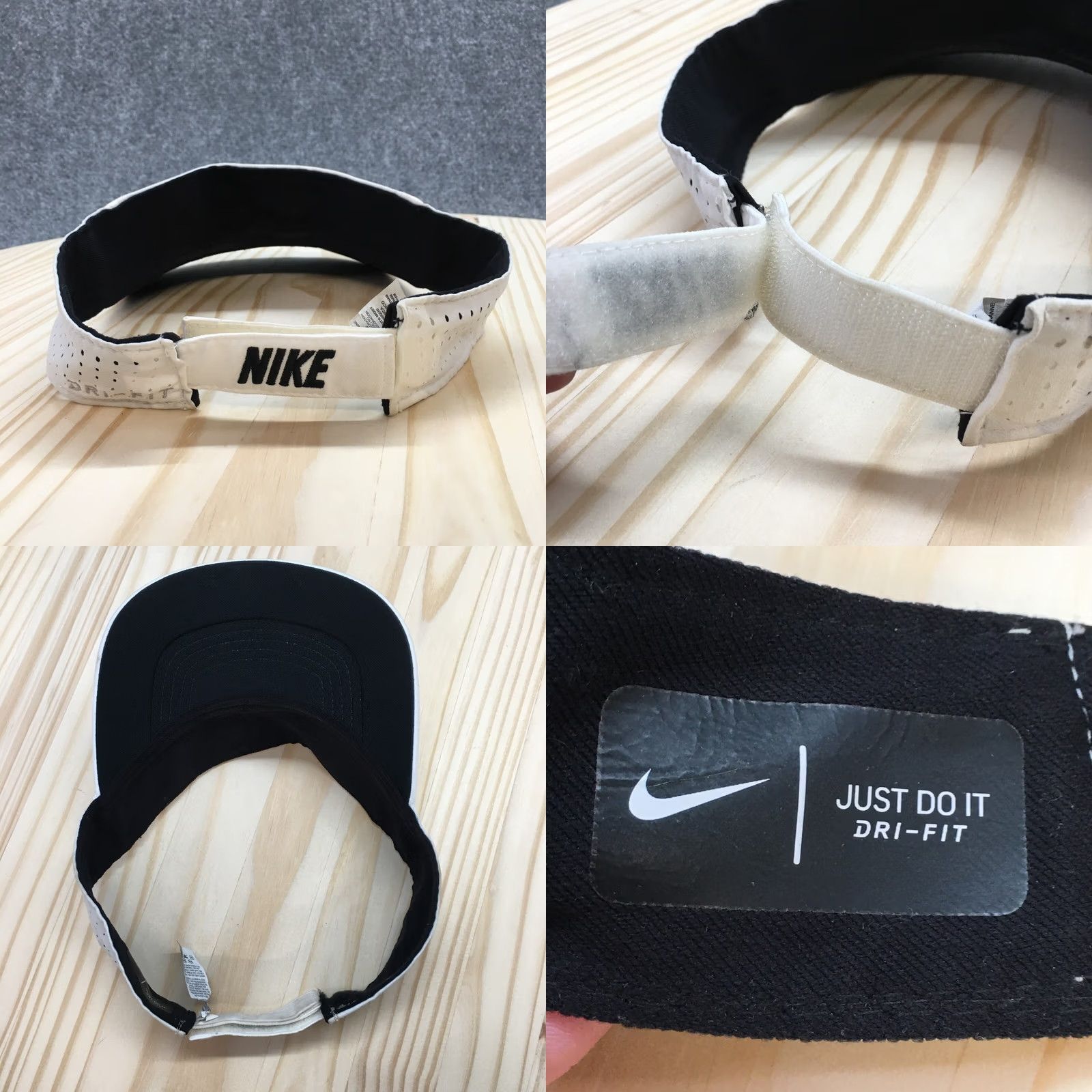 Nike Nike Visor Hat Mens White OS Dri Fit Adjustable Curved Brim Embroidered Logo Size ONE SIZE - 8 Thumbnail