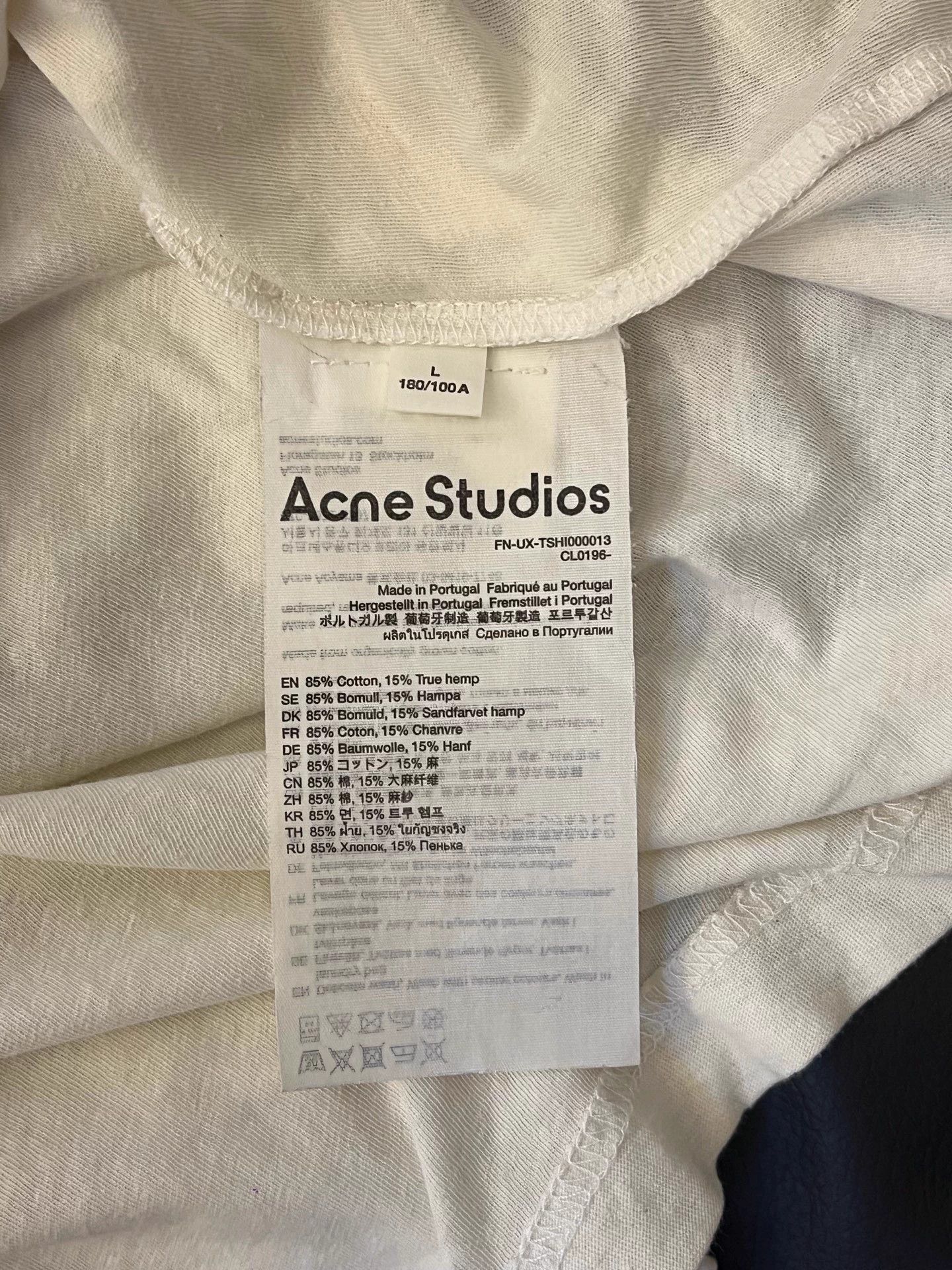 Acne Studios Acne 1996 Logo Oversized Retro T-Shirt Unisex L Gray/White Size US L / EU 52-54 / 3 - 4 Thumbnail