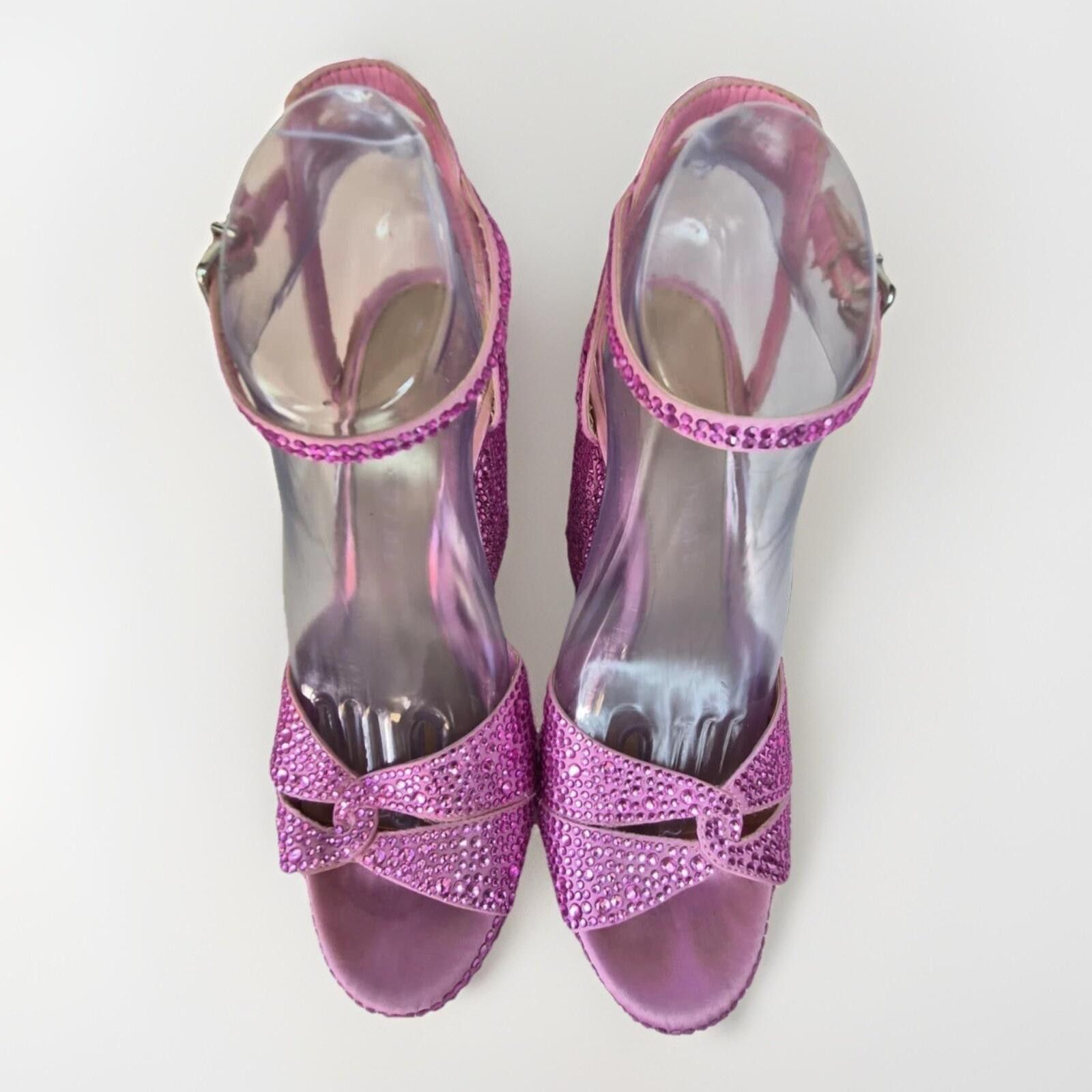 Other Gianni Bini Pink Strappy Block Women's 8.5 Embellish Buckle Size US 8 / IT 38 - 4 Thumbnail