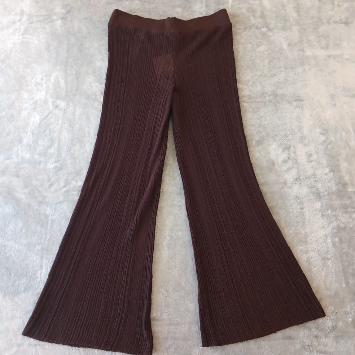 Zara Zara Pants Womens Bootcut Ankle Knit Pull On Brown 28x25 M Regular Inseam 25in 28x25 Sheer Lightweight Size 32" / US 10 / IT 46 - 6 Thumbnail