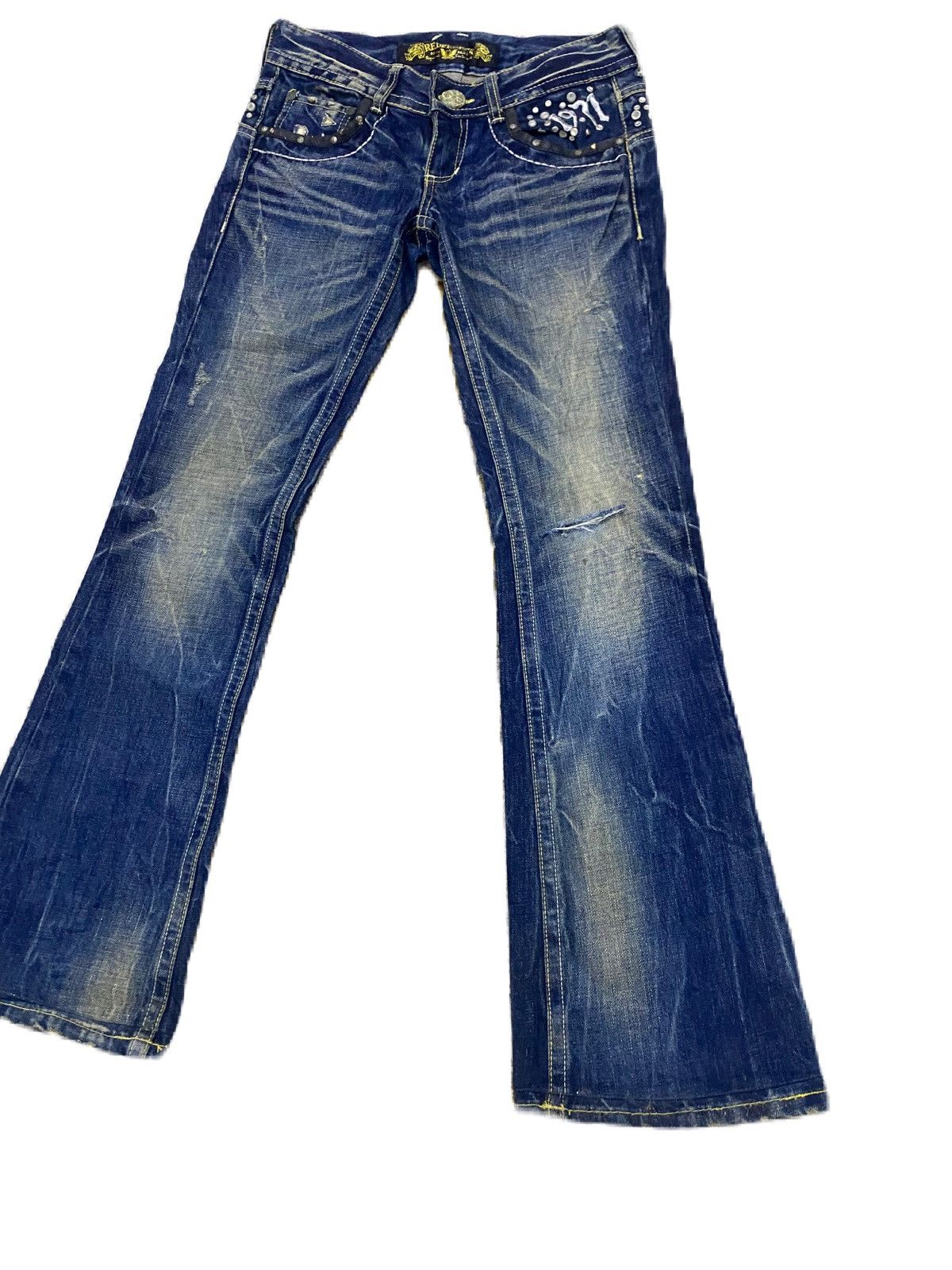 If Six Was Nine × Japanese Brand FLARE STYLE JIMMY HENDRIX RED PEPPER JEANS Size US 30 / EU 46 - 2 Thumbnail