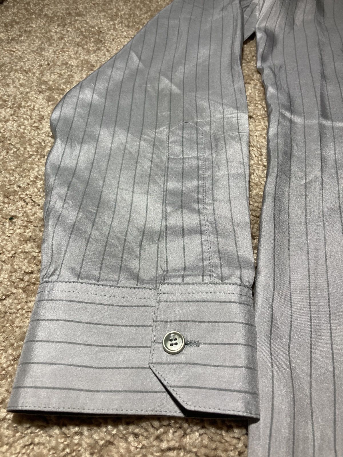 Celine AW23 Celine Silk Striped Carnaby Shirt 43 Button Hedi 2023 Size US XL / EU 56 / 4 - 4 Thumbnail