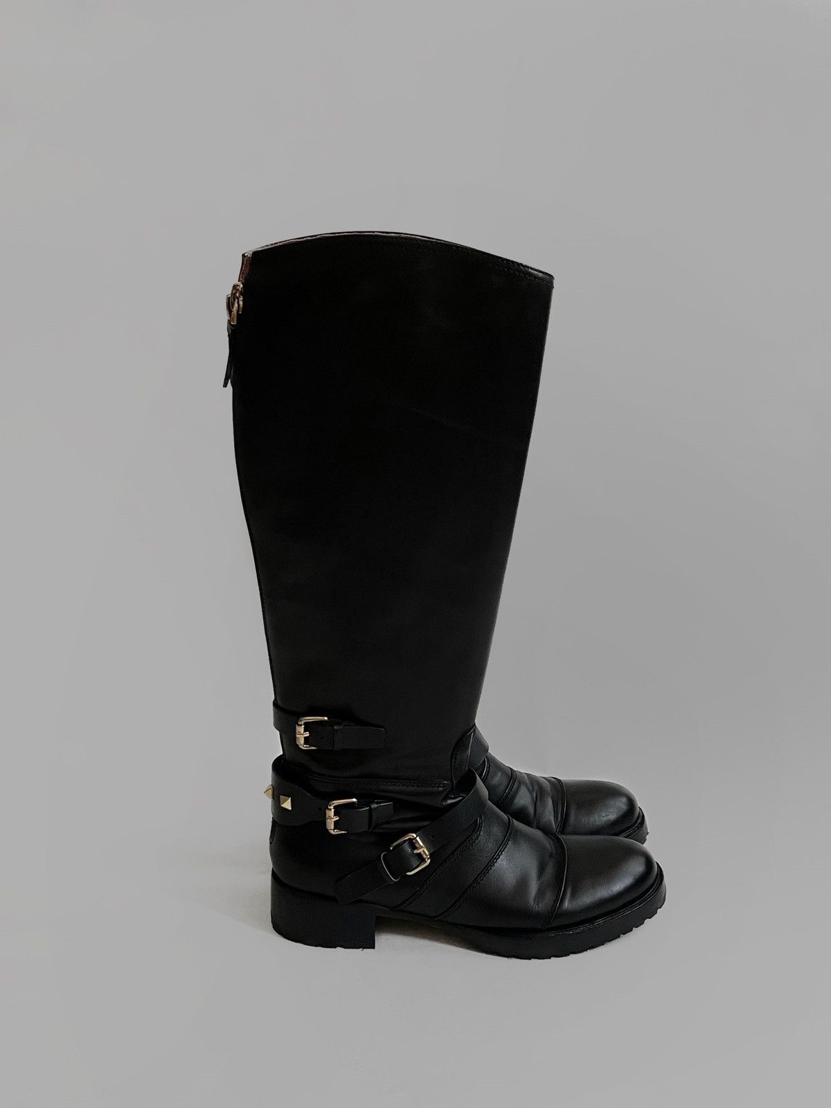 Valentino Valentino Garavani Leather high boots buckles Archive Size US 9 / IT 39 - 9 Thumbnail