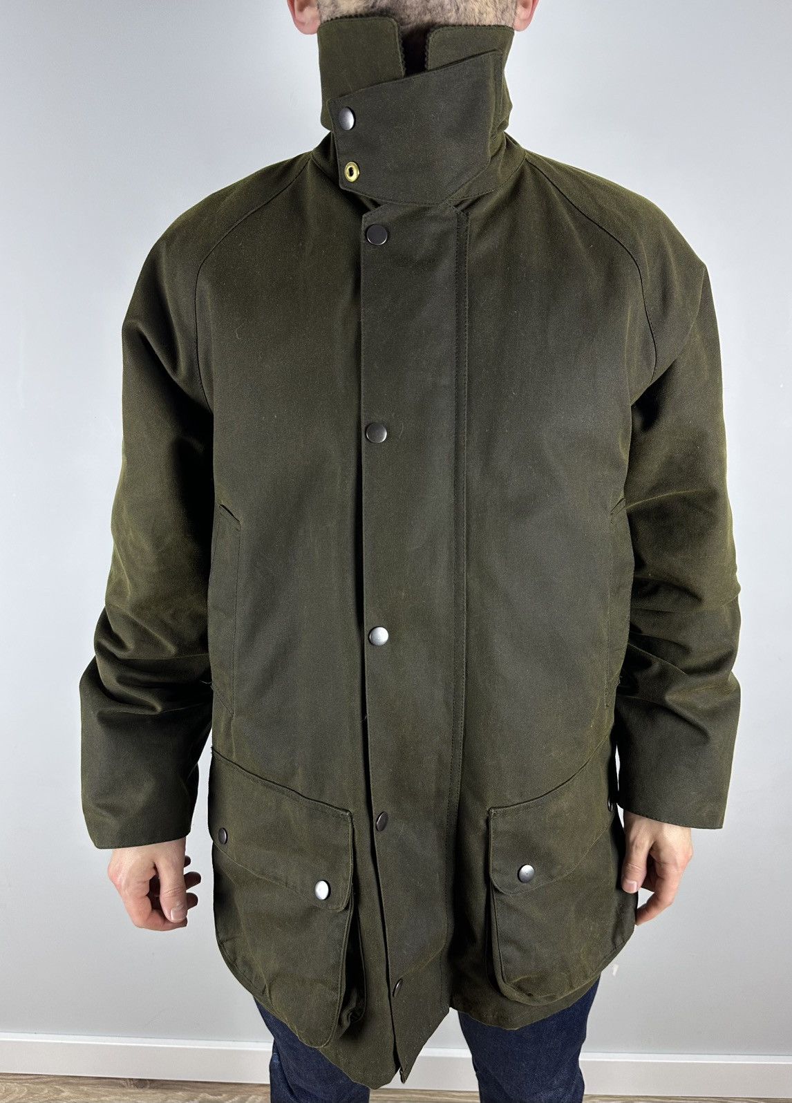 Seil Marschall wax Parka Coat Green jacket Harris Tweed