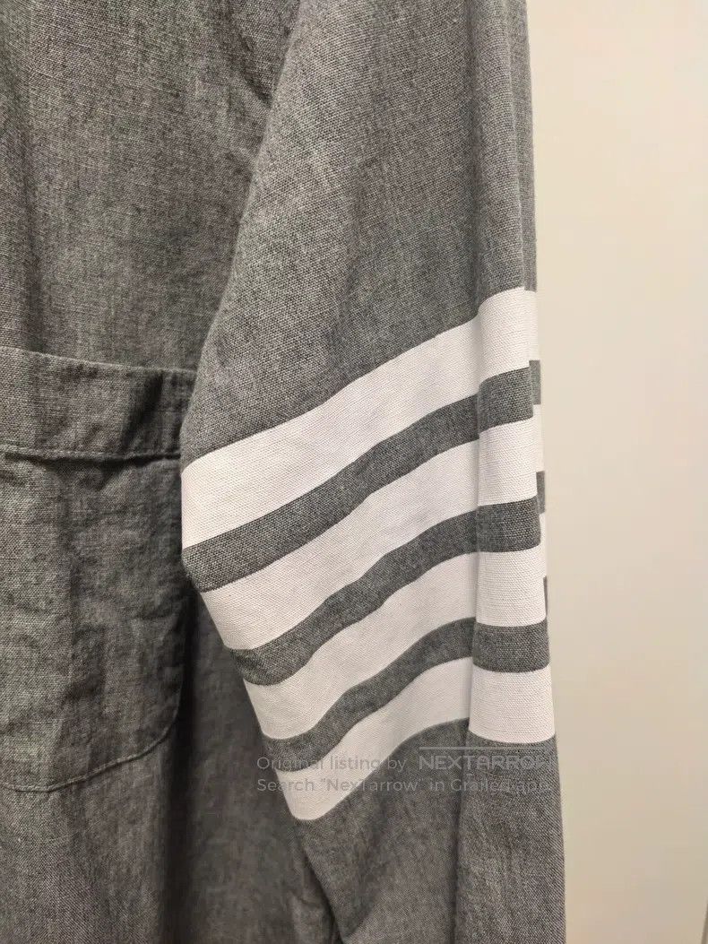 Thom Browne Thom Browne Grey Cotton Long-sleeve Shirt Size US L / EU 52-54 / 3 - 9 Thumbnail