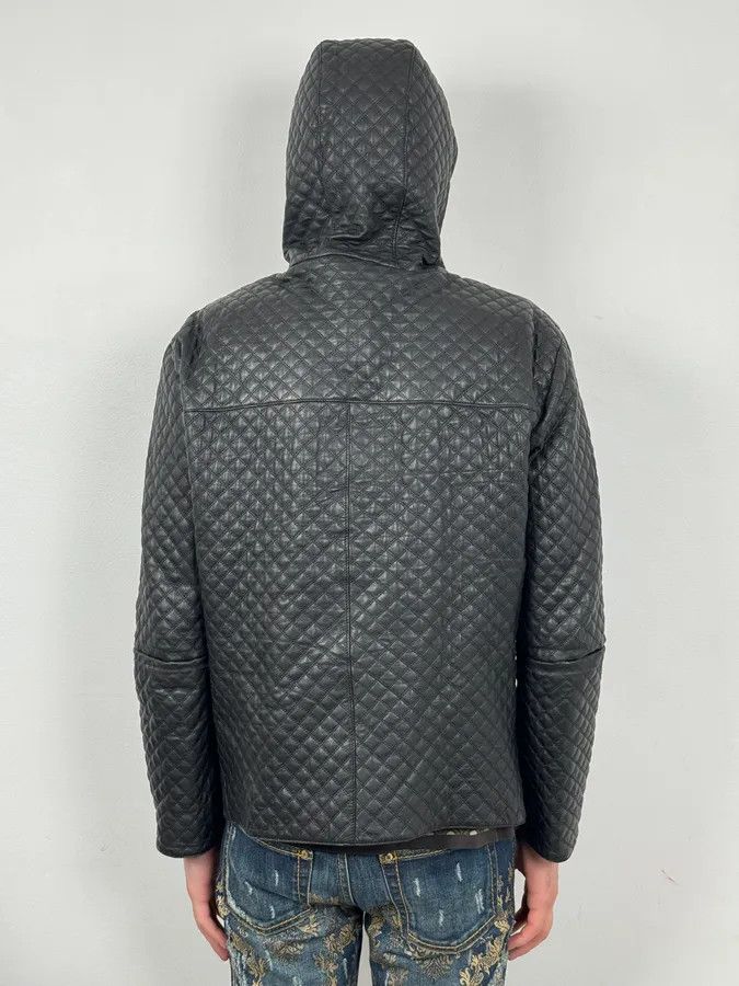 Emporio Armani AW2012 Emporio Armani Black Leather Hooded Quilted Jacket Size US M / EU 48-50 / 2 - 3 Thumbnail