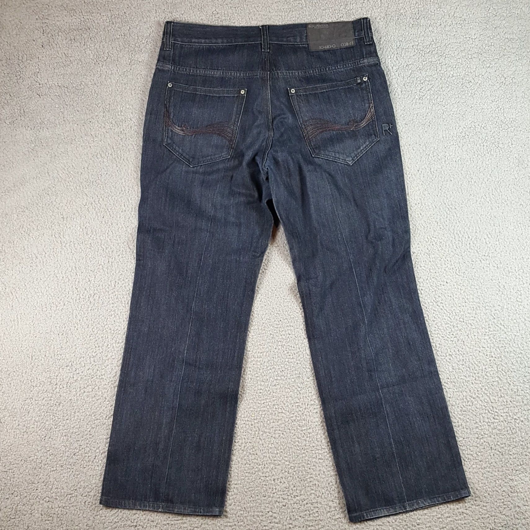 Rocawear VINTAGE Rocawear Baggy Jeans Men’s Size 38x31 Dark Blue Y2K Hip-Hop Denim Size US 38 / EU 54 - 3 Thumbnail