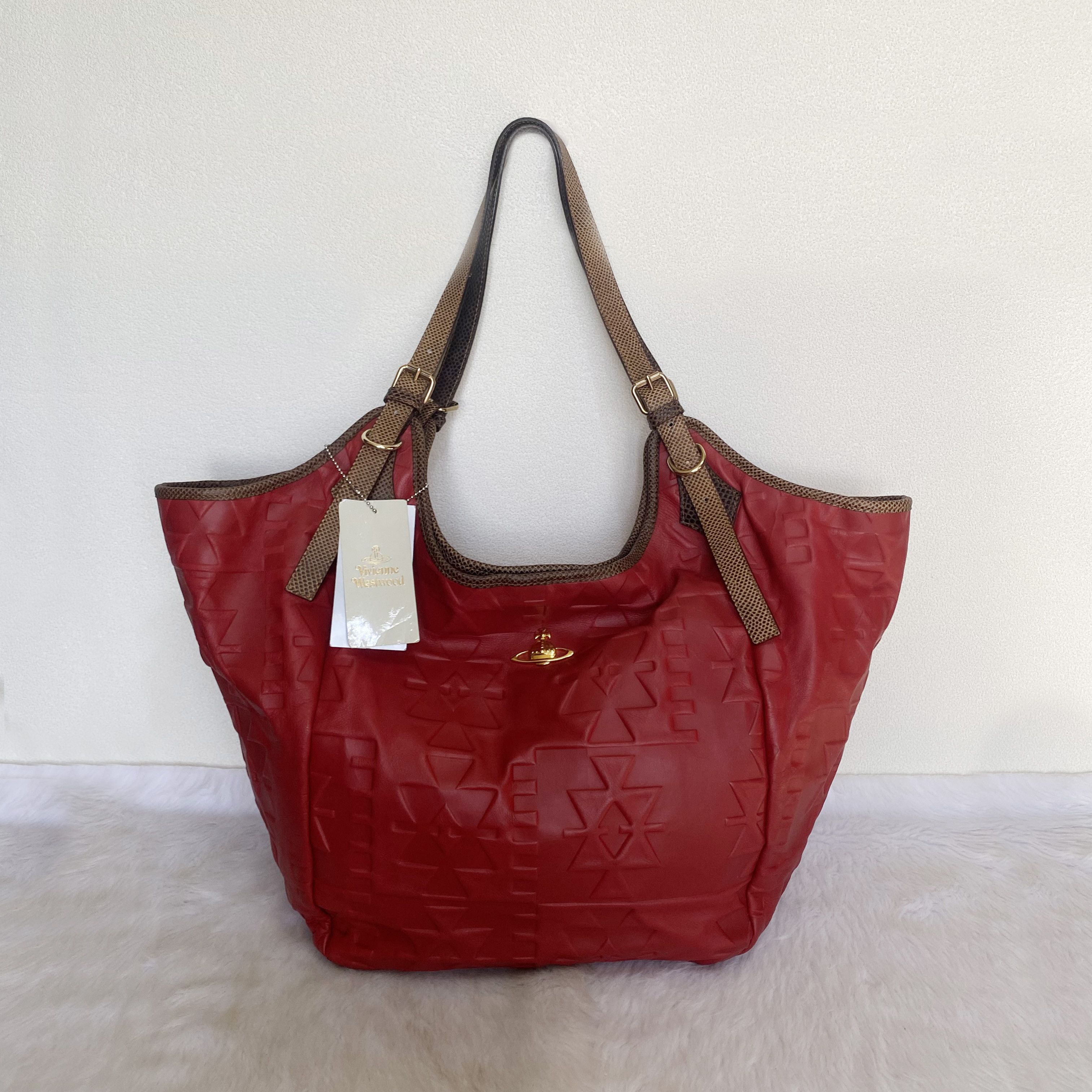 Vivienne Westwood Sahara Red Leather Hobo Shoulder Bag Size ONE SIZE - 1 Thumbnail