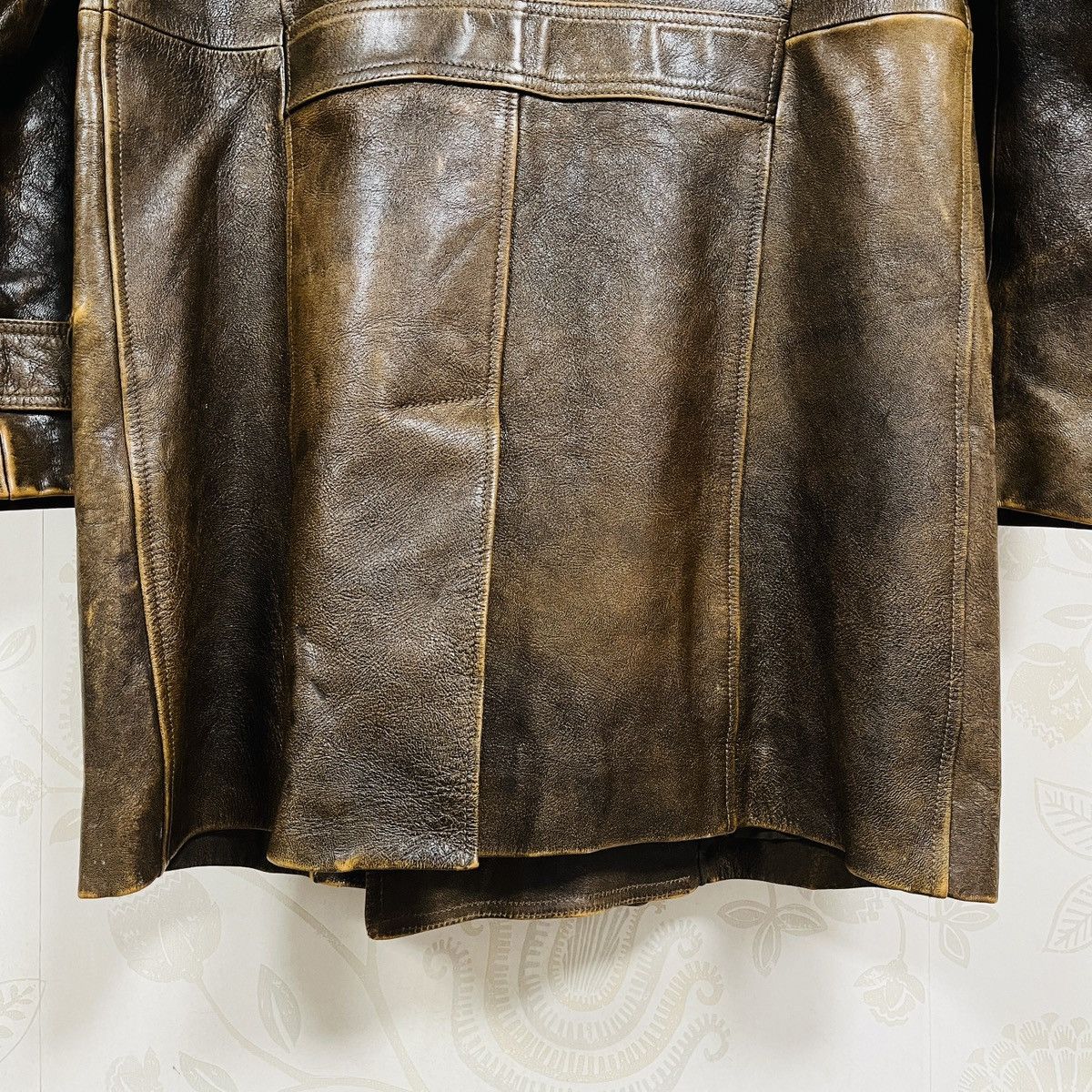 Genuine Leather × John Varvatos JOHN VARVATOS GOAT LEATHER TRENCH COAT ITALY SIZE 52 Size US L / EU 52-54 / 3 - 15 Thumbnail