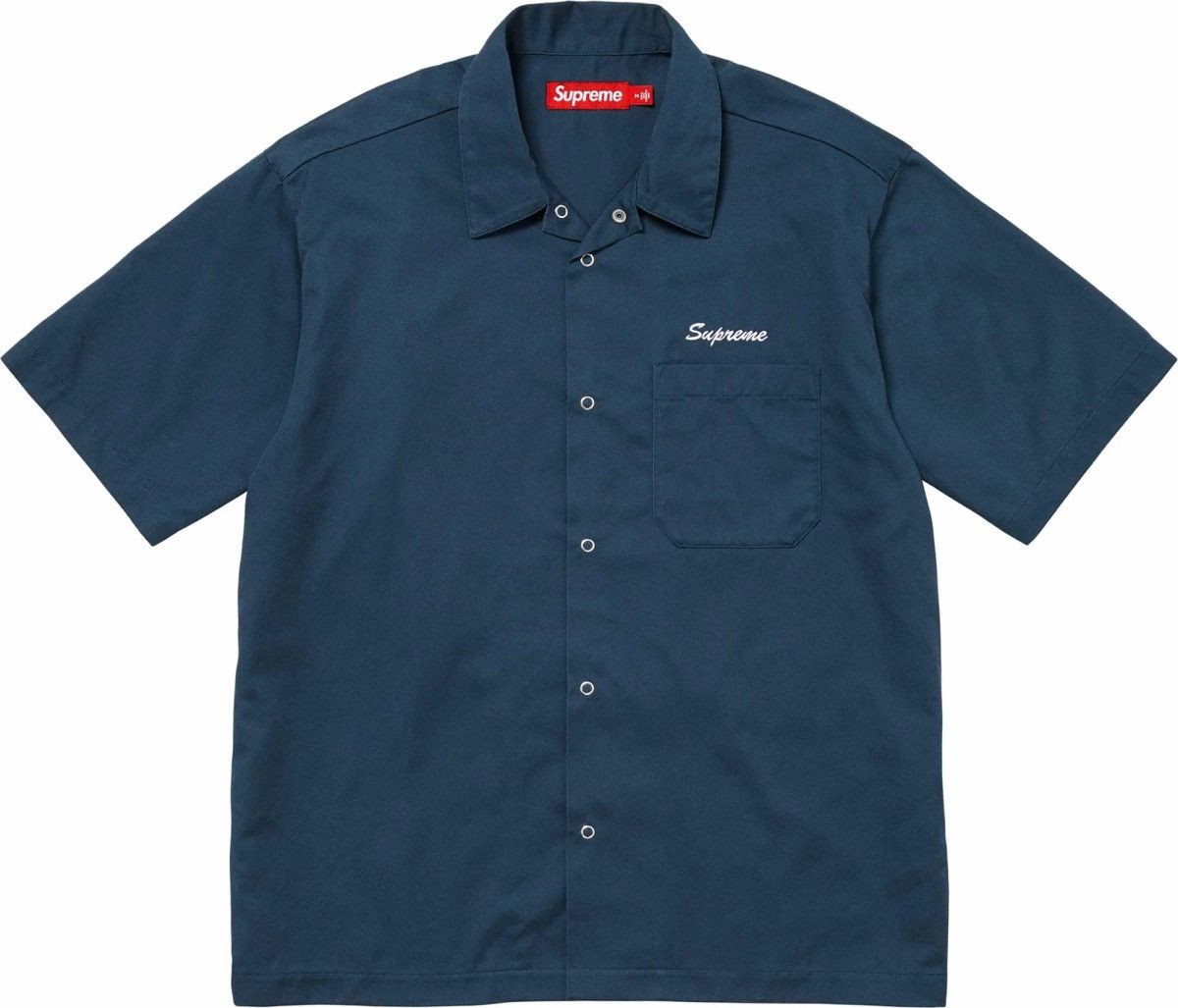 image of Supreme Margaret Keane S/s Work Shirt in Light Navy, Men's (Size Large)