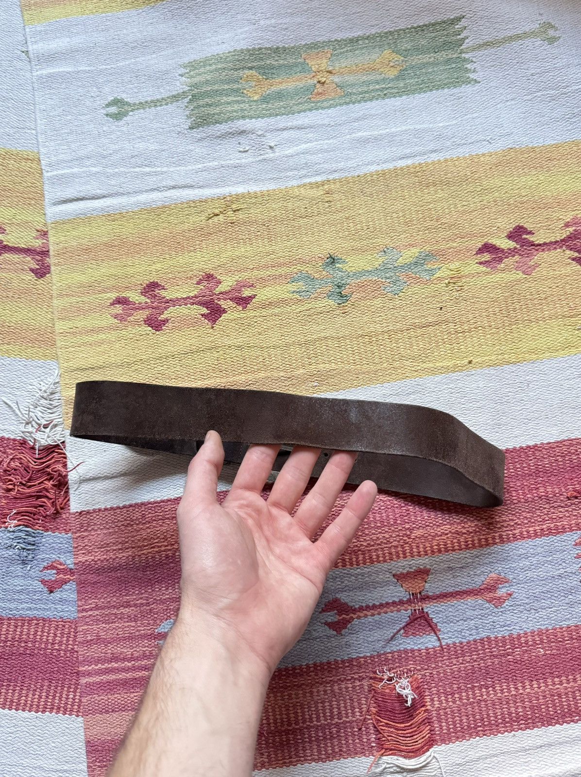Genuine Leather Vintage 90’s Genuine Leather Brown Cowboy Belt Size ONE SIZE - 3 Thumbnail