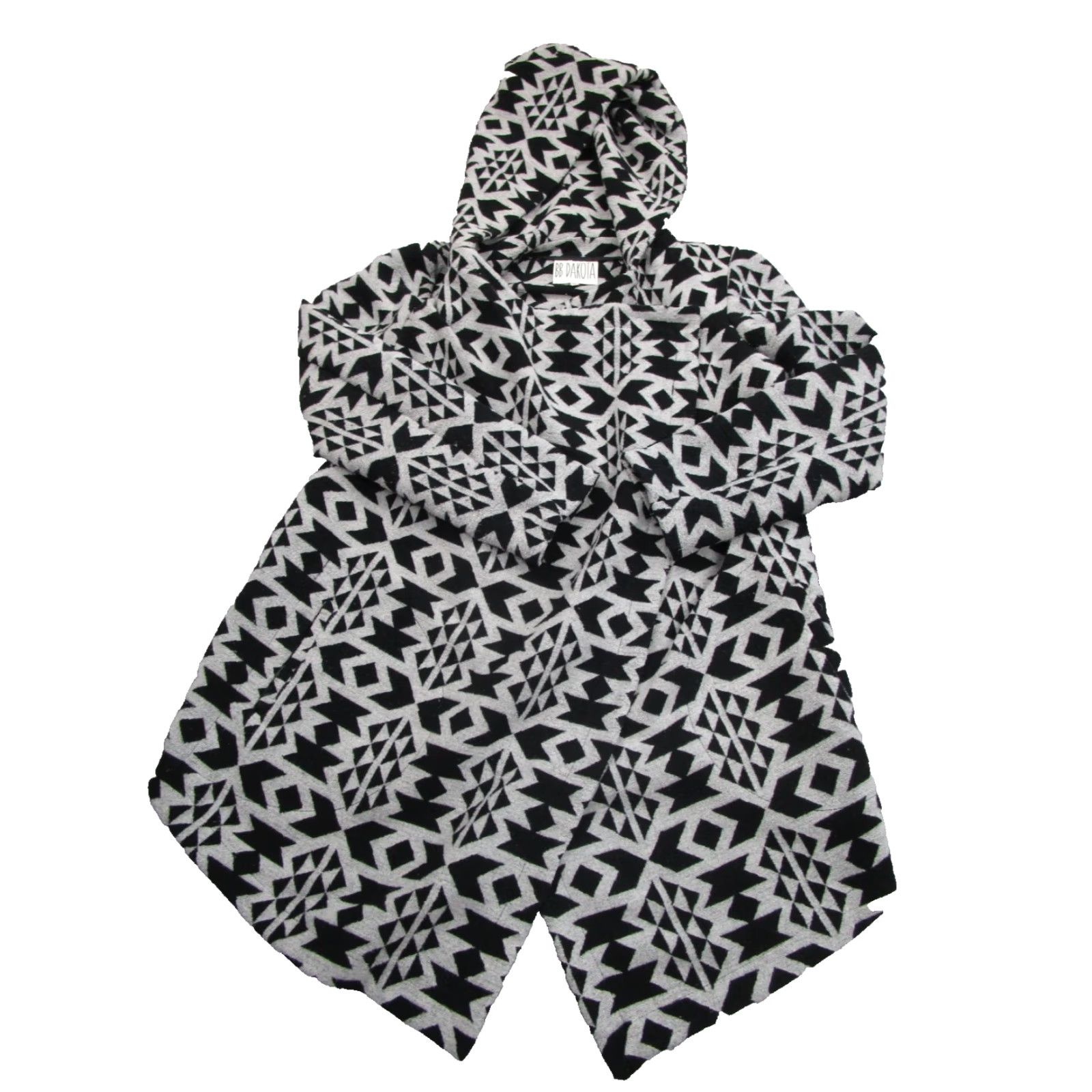 BB Dakota BB Dakota JACKET Womens L Hooded Black Geometric Aztec Boho Indie Southwestern Style Anorak Size L / US 10 / IT 46 - 2 Thumbnail
