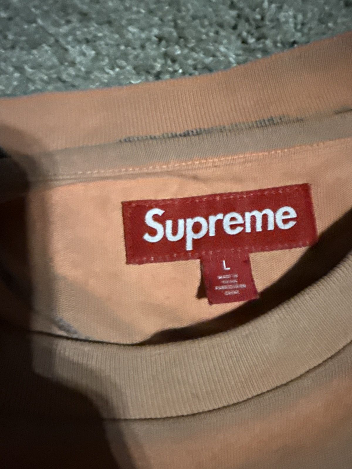 Supreme Supreme Peach/Orange with Black Inking Tee Large Size US L / EU 52-54 / 3 - 2 Thumbnail