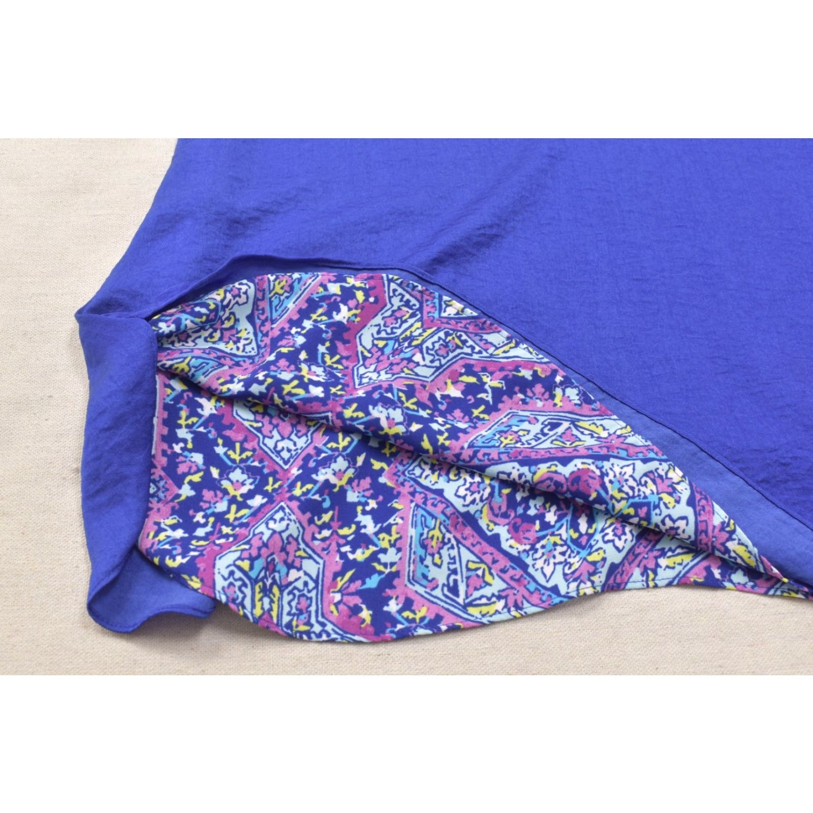 Vintage Reversible Blue Paisley Geometric Sleeveless V-Neck Tank Top M Womens Size M / US 6-8 / IT 42-44 - 7 Thumbnail