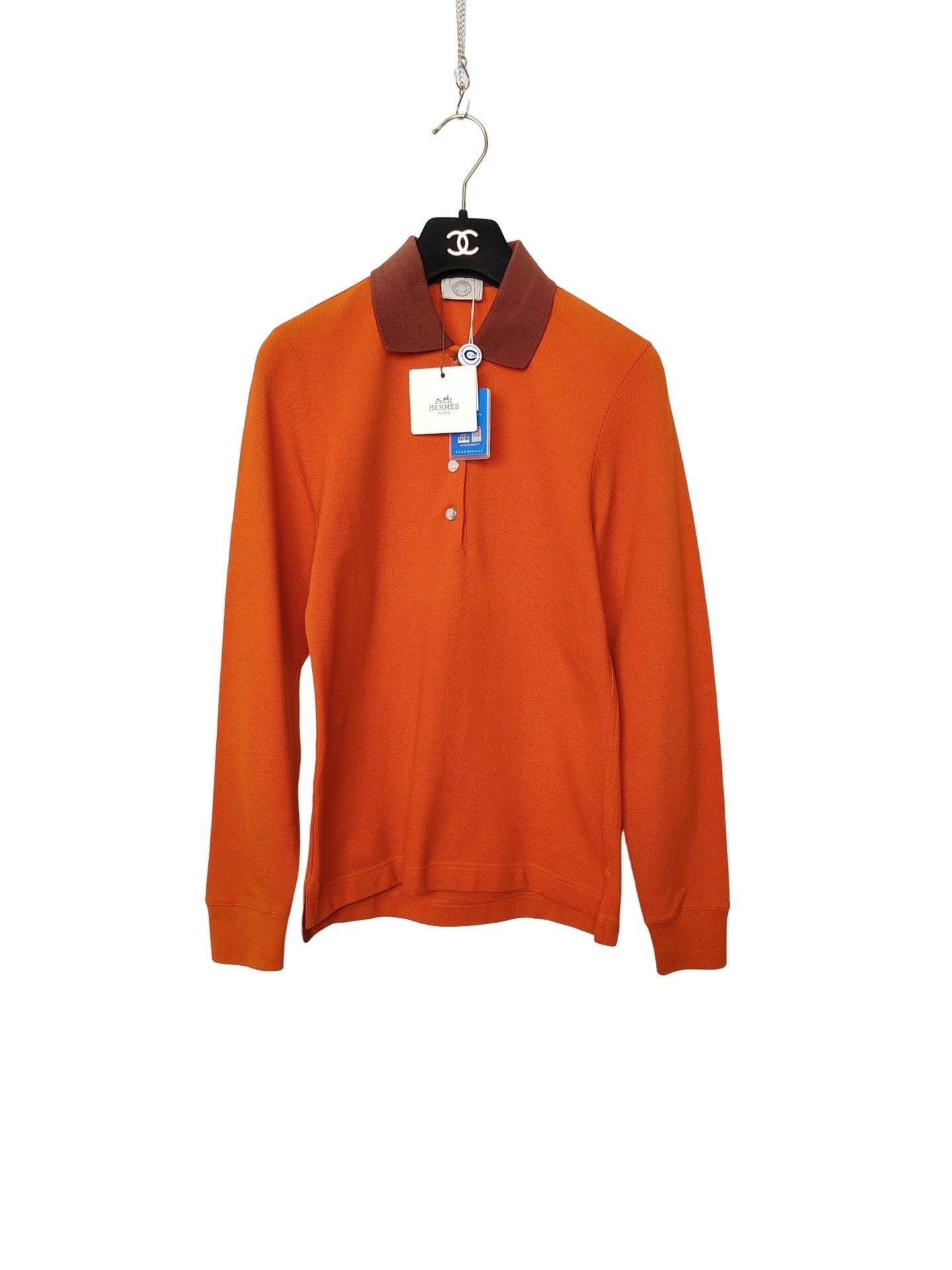 Hermes Hermès Orange Long Sleeve Polo Size XS Size XS / US 0-2 / IT 36-38 - 1 Thumbnail