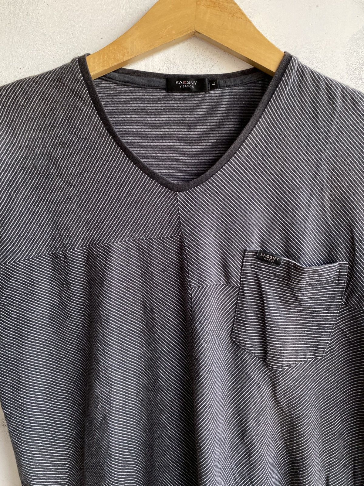 Yohji Yamamoto Vintage Sacsny Y'saccs Yohji Yamamoto pocket Striped Tee Size US L / EU 52-54 / 3 - 2 Thumbnail