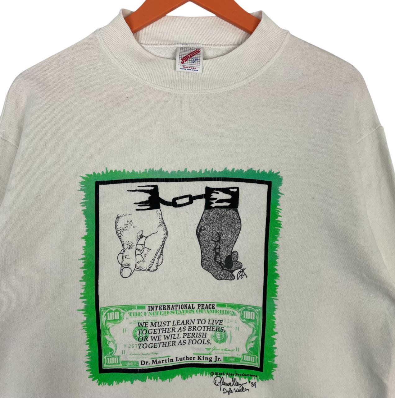 Jerzees Very Rare🔥Historical Quotes Printed Pullover Sweatshirt Size US L / EU 52-54 / 3 - 4 Thumbnail