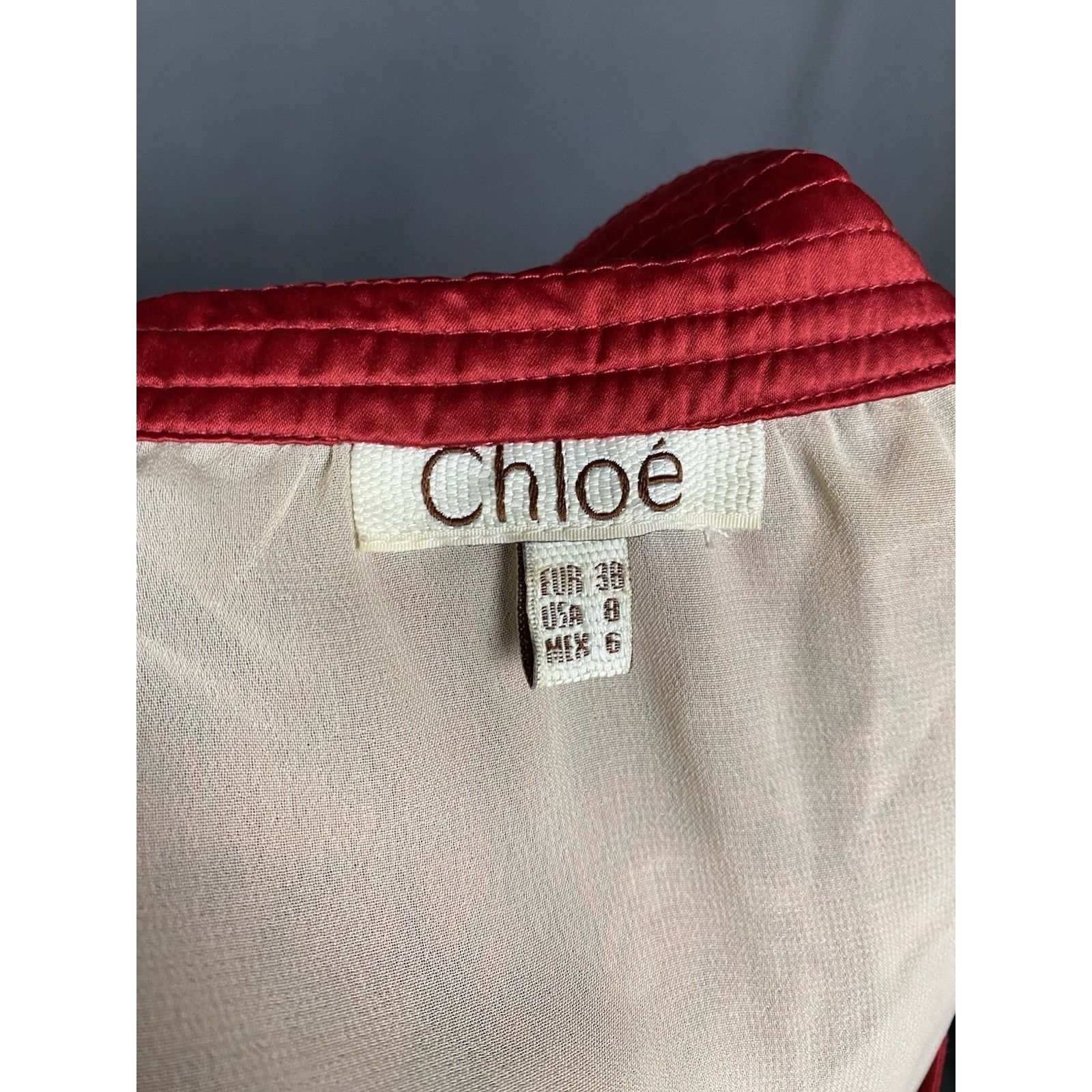 Chloe Chloe Women's Red Floral Silk Tunic T-Shirt Size US 8 Size M / US 6-8 / IT 42-44 - 10 Thumbnail