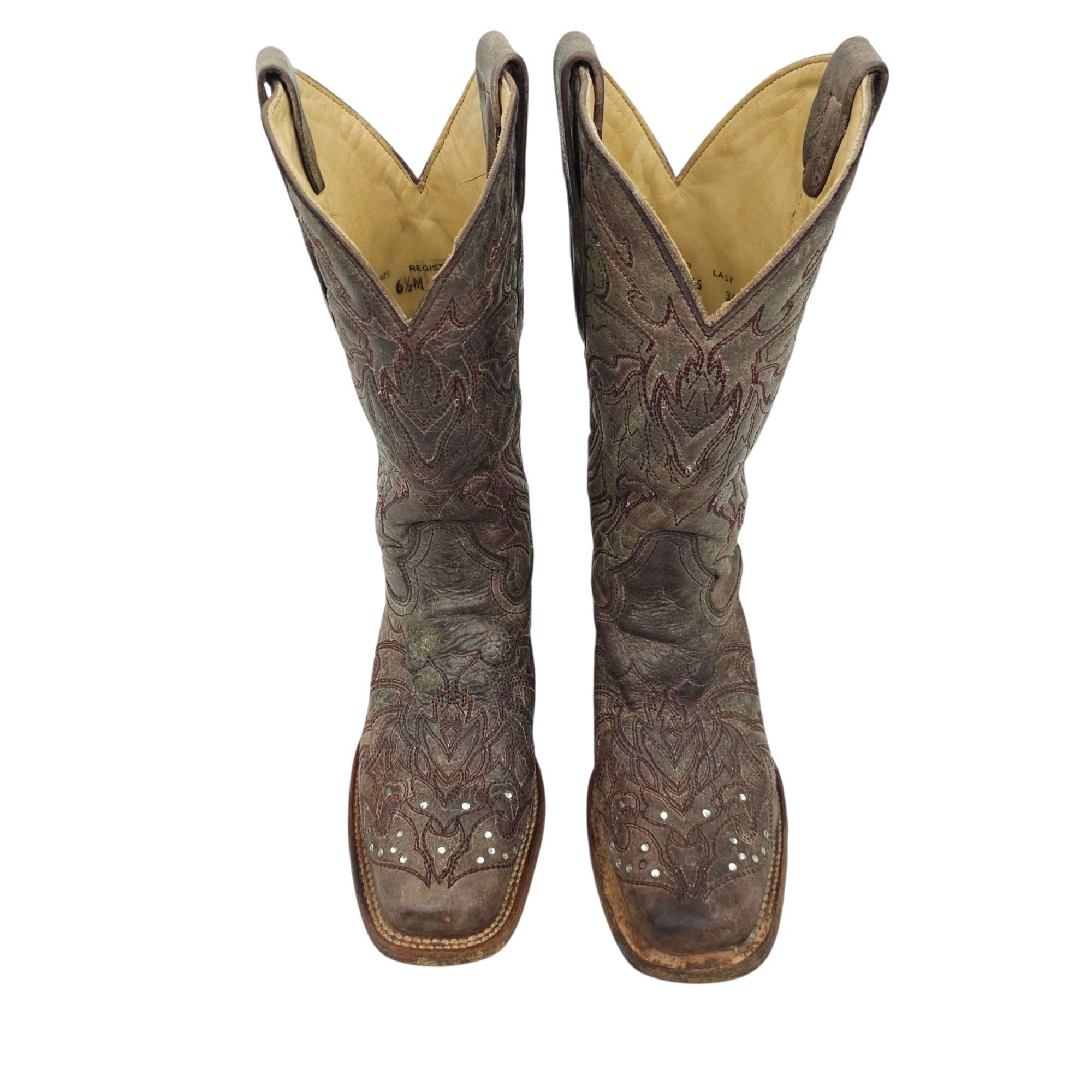 Corral Corral Western Boots Leather Women 6.5M Cross Stud Size US 6.5 / IT 36.5 - 10 Thumbnail