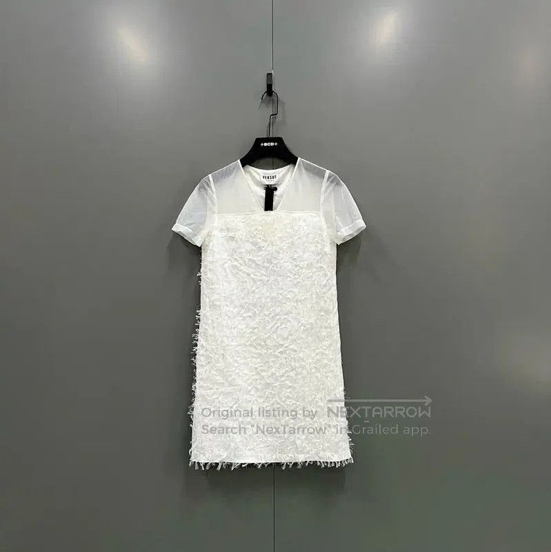 Versace Versace White Short Sleeve Dress for Summer . Size XXS / US 00 / IT 34 - 1 Thumbnail