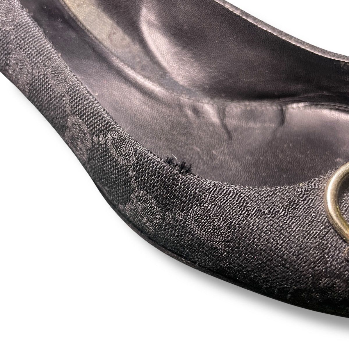Gucci Gucci Vintage Monogram Horsebit Kitten Pumps Size US 7.5 / IT 37.5 - 6 Thumbnail