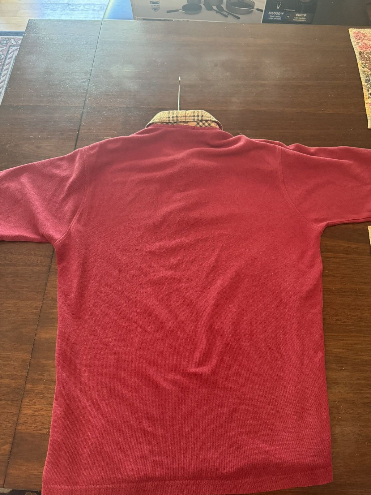 Burberry Burberry Vintage Nova Button Up Red Polo Shirt Size US L / EU 52-54 / 3 - 7 Thumbnail