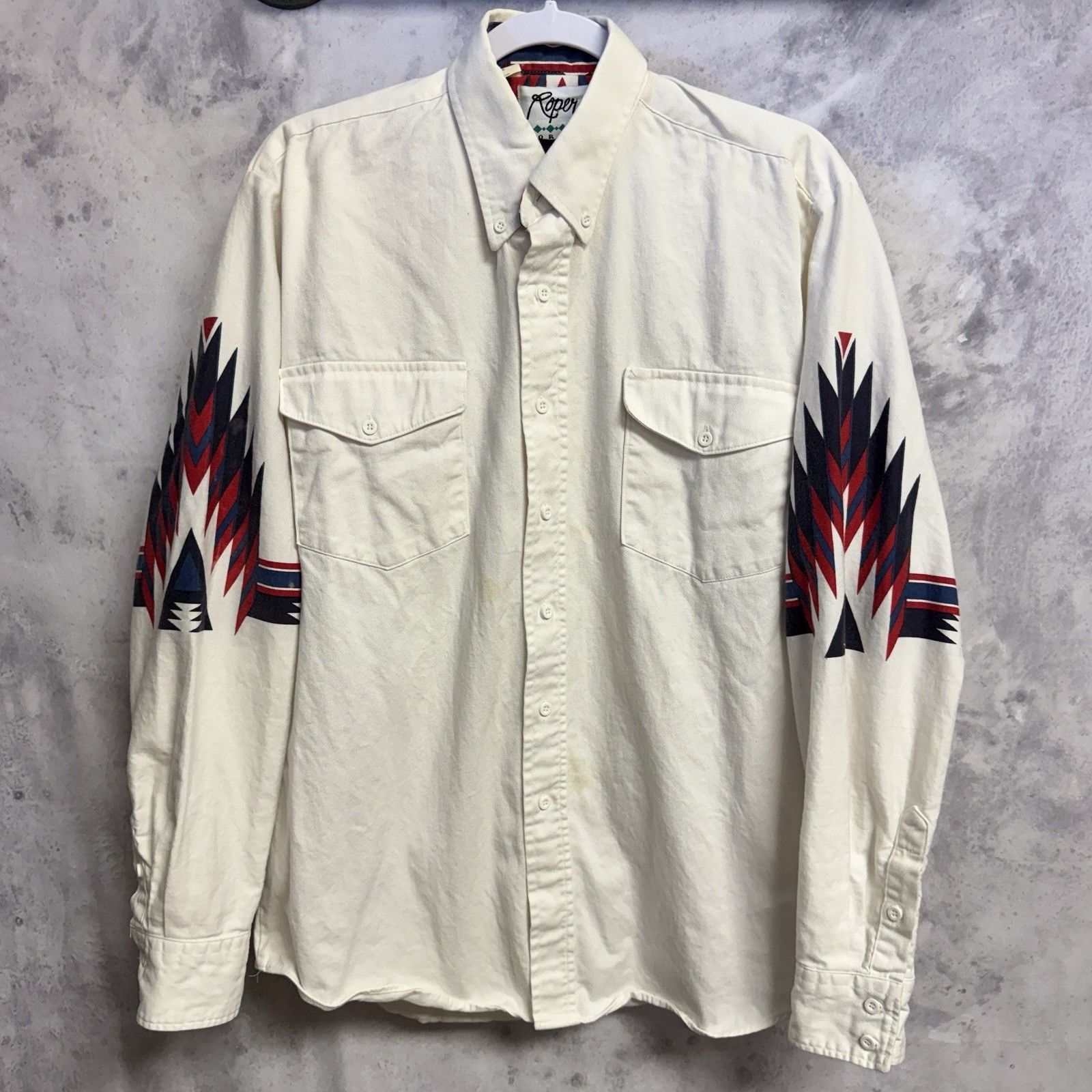 Roper Vintage Roper Border Aztec Western Shirt Mens Large Size US L / EU 52-54 / 3 - 1 Thumbnail