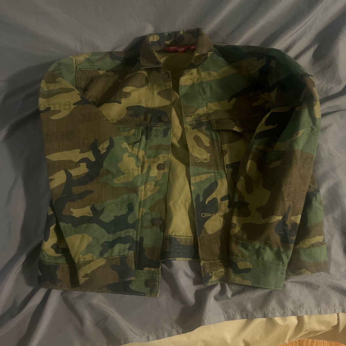 Supreme Supreme jacquard logos denim trucker jacket “woodland camo” Size US M / EU 48-50 / 2 - 2 Thumbnail
