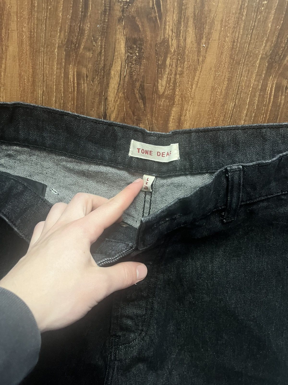 Vintage Tone Deaf Studios Raw Indigo Denim Size US 33 - 3 Thumbnail