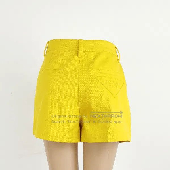 Prada Prada Yellow Cotton Triangle Logo Shorts . Size 39" - 1 Thumbnail