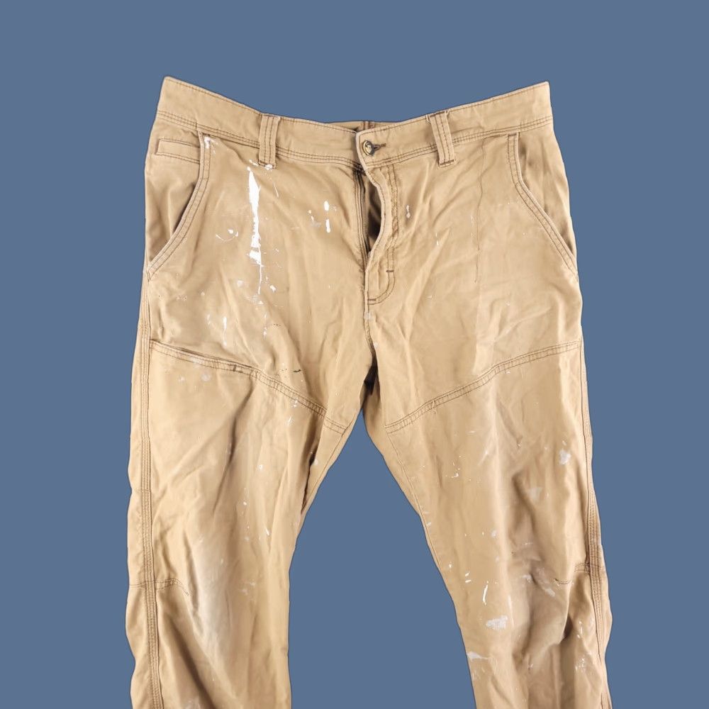 Wrangler Wrangler Pants Mens 34x29 Brown Straight Distressed Grunge Paint Stained Size US 34 / EU 50 - 1 Thumbnail
