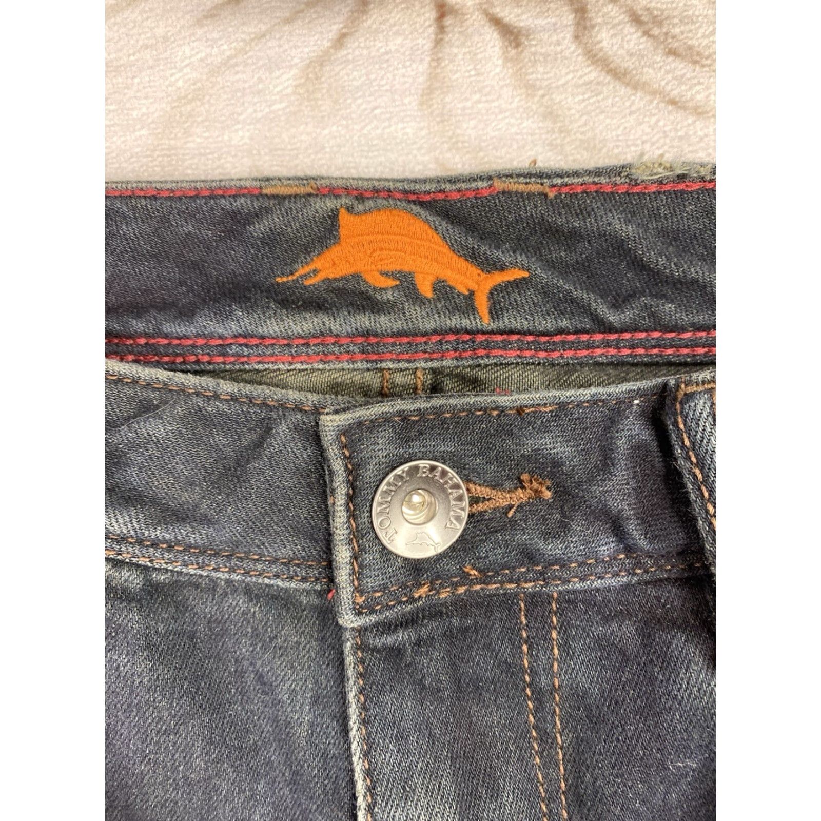 Tommy Bahama VINTAGE Tommy Bahama Jeans Mens 34/32 Dark Wash Antigua Cove Straight Denim Blue 5-Pocket Mens Size US 34 / EU 50 - 3 Thumbnail
