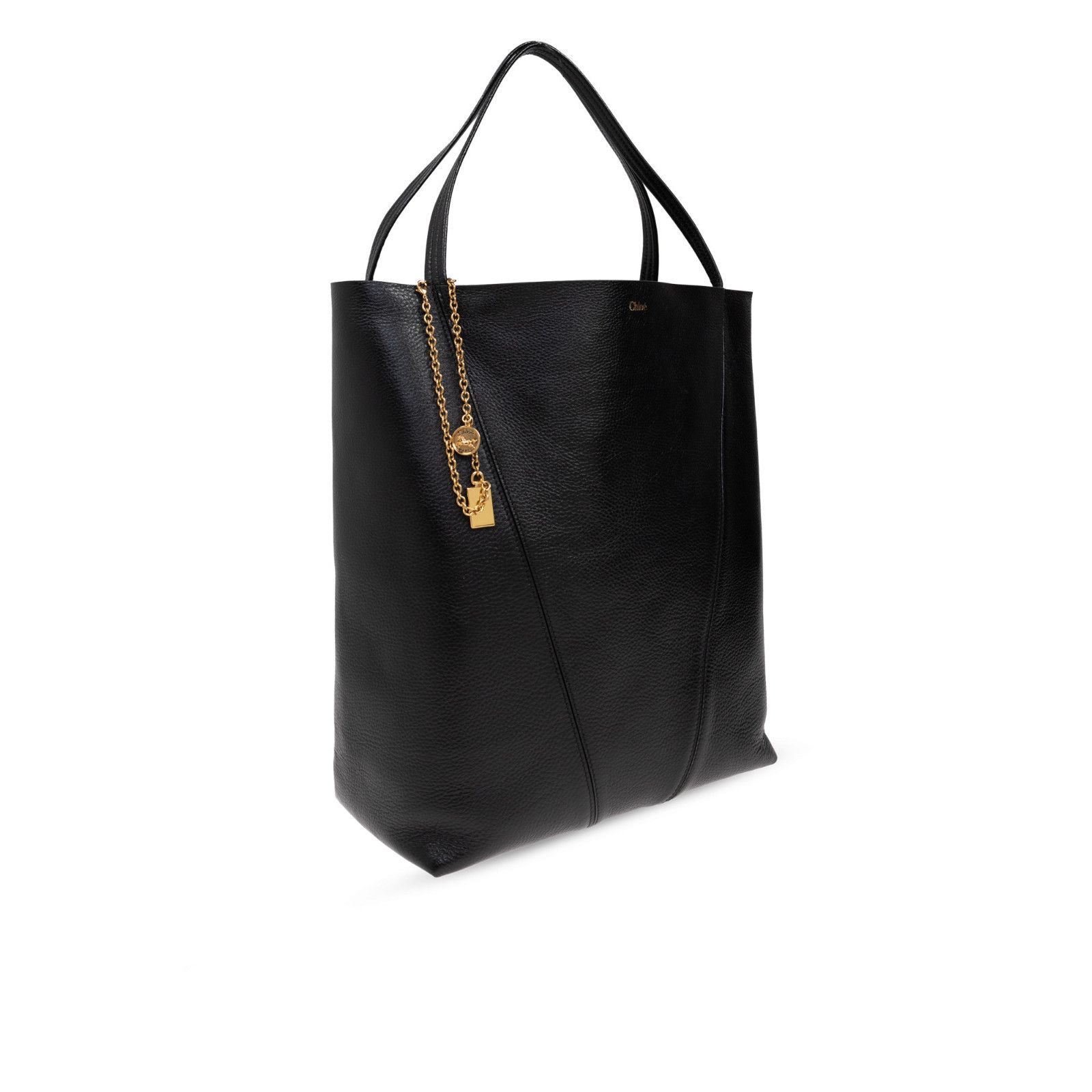Chloe Chloe Large Spin Black Grained Leather Tote Bag New & Authen Size ONE SIZE - 4 Thumbnail